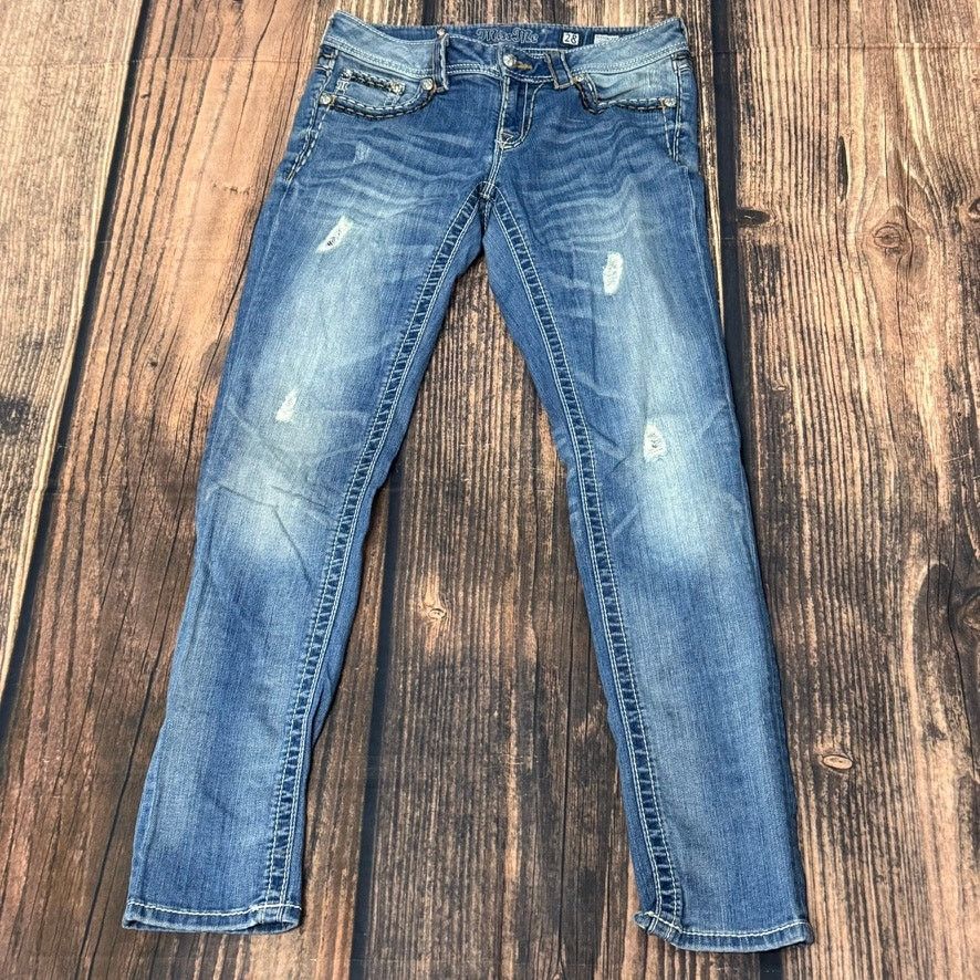 Miss Me Miss Me Women's Distressed Skinny Jeans Blue Size 28 Size 28" / US 6 / IT 42 - 1 Thumbnail