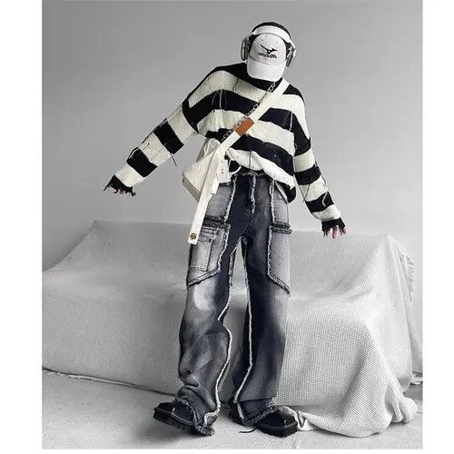 Japanese Brand × Vintage Gothic Baggy Jeans Size US 32 / EU 48 - 3 Thumbnail