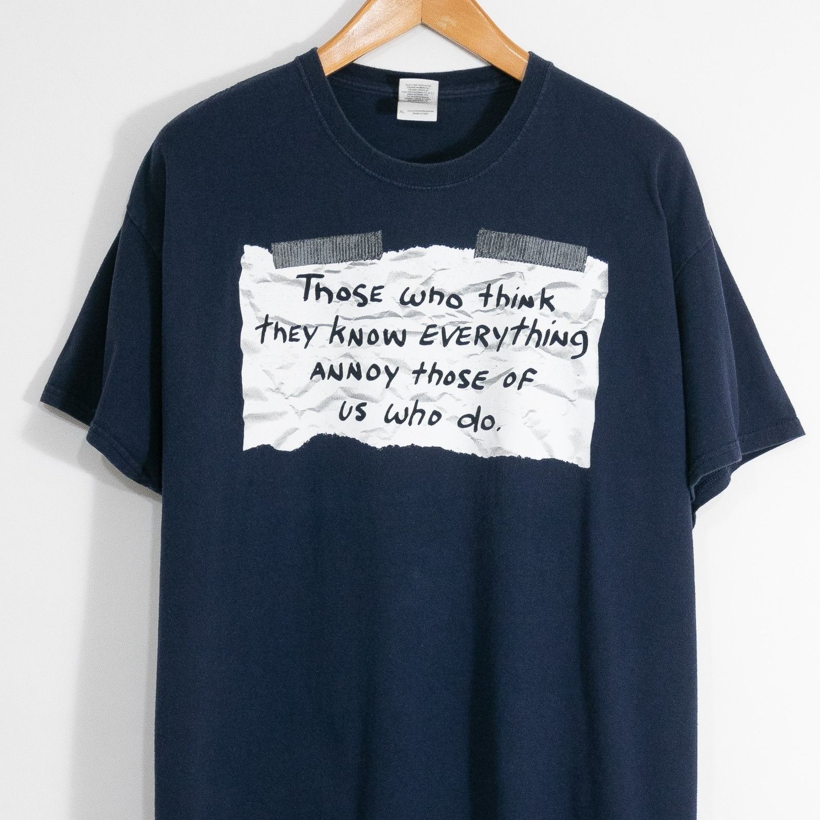 Vintage Vintage Y2K Funny Know It All Humor T Shirt Mens XL - Distre Size US XL / EU 56 / 4 - 2 Thumbnail