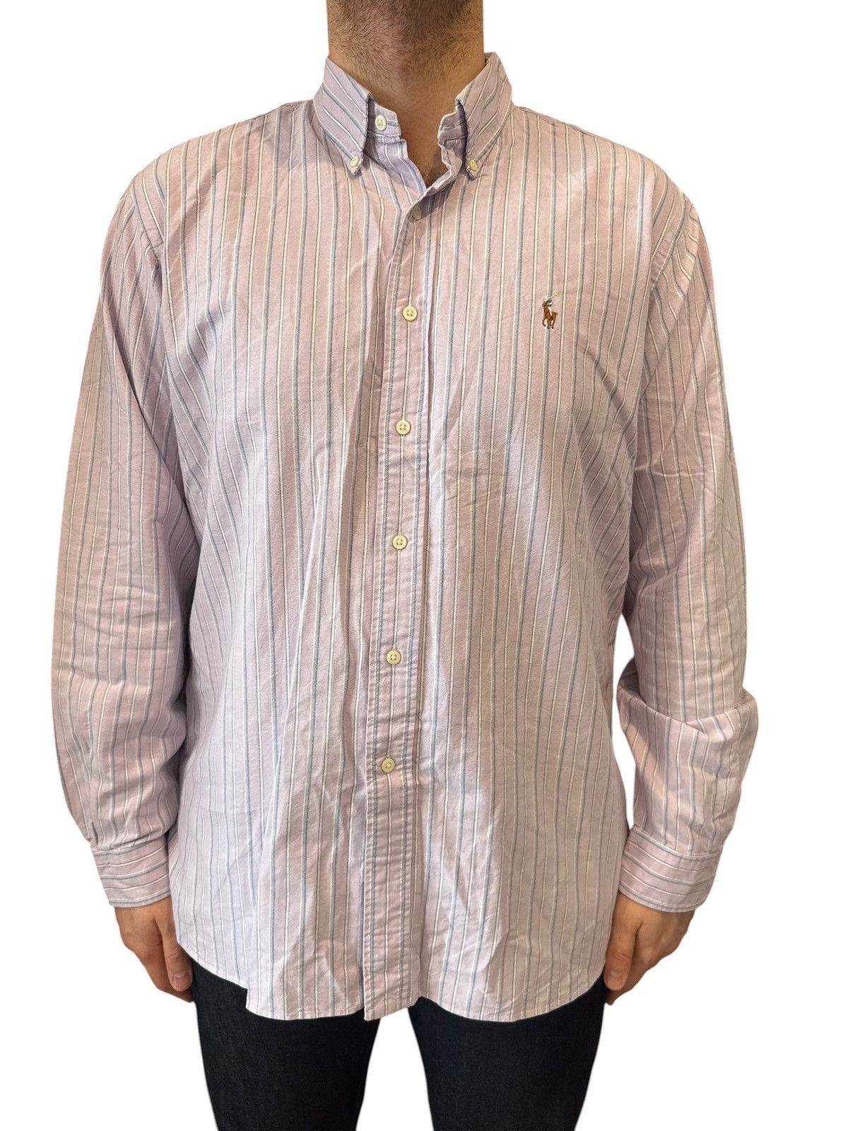 Ralph Lauren Ralph Lauren Classic Fit Purple Striped Button Down Shirt XL Size US XL / EU 56 / 4 - 1 Thumbnail