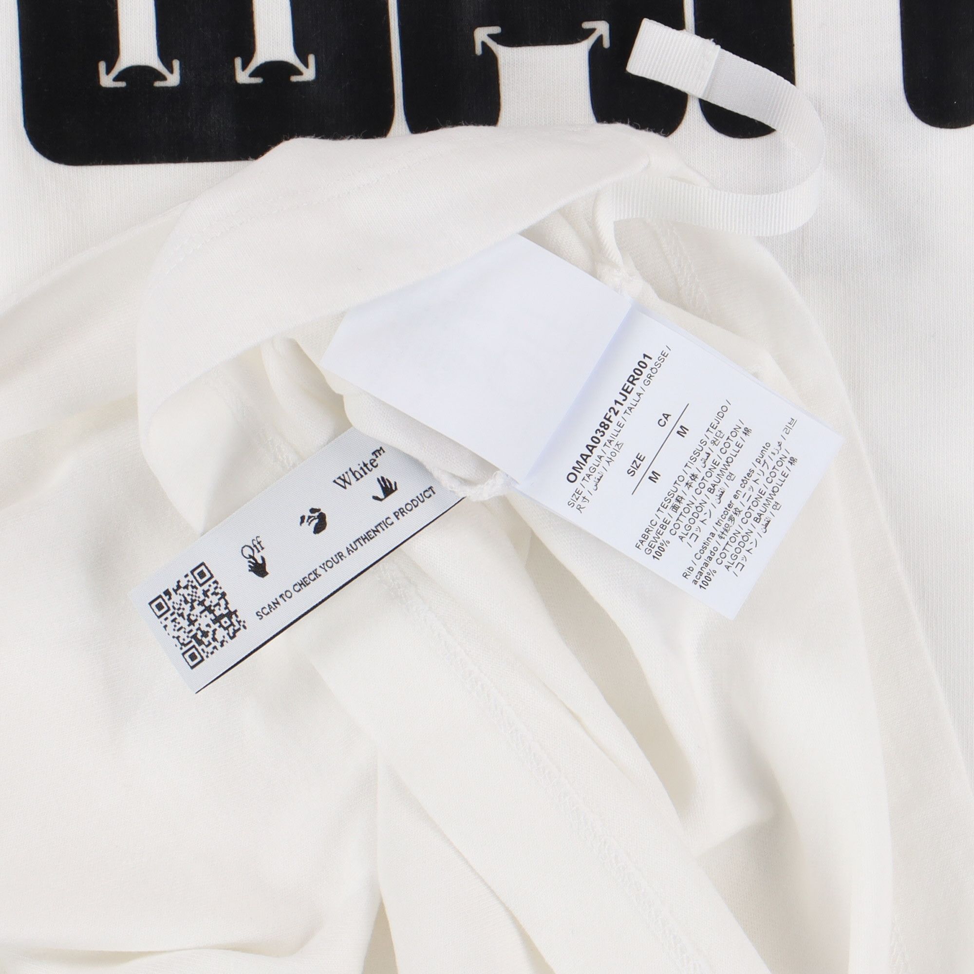Off-White White Rubber Arrows Font Logo Oversized T-Shirt Size US M / EU 48-50 / 2 - 7 Thumbnail