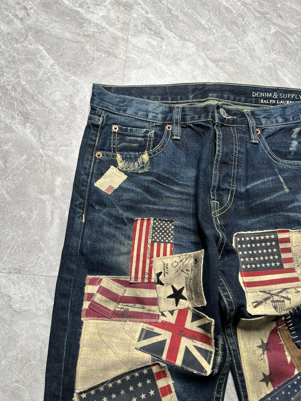 Denim & Supply Ralph Lauren Ralph Lauren Denim & Supply US flag Patchwork Jeans Size US 30 / EU 46 - 7 Thumbnail