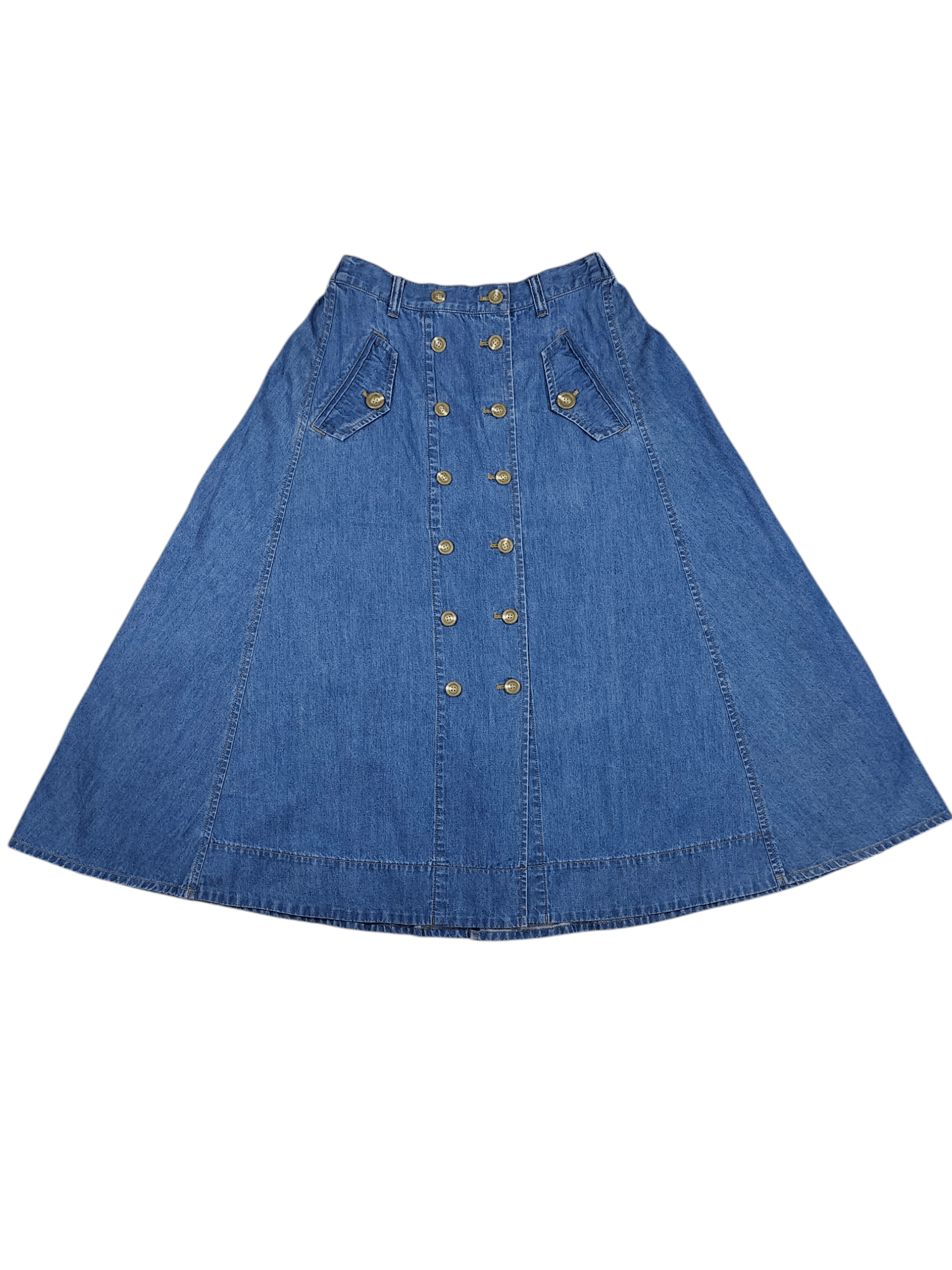 Frapbois SAMPLE🔥Frapbois🇯🇵 A-Line Wide Flare Denim Skirt Size 32" / US 10 / IT 46 - 4 Thumbnail