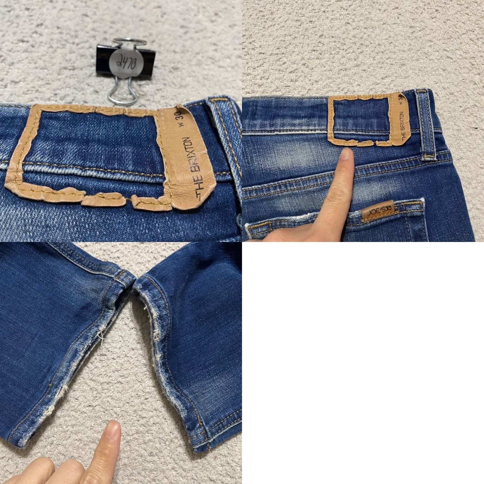 Vintage Joes Jeans Brixton Slim Straight Jeans Mens 30 Mid Rise Blue Denim Distressed Size US 30 / EU 46 - 9 Thumbnail