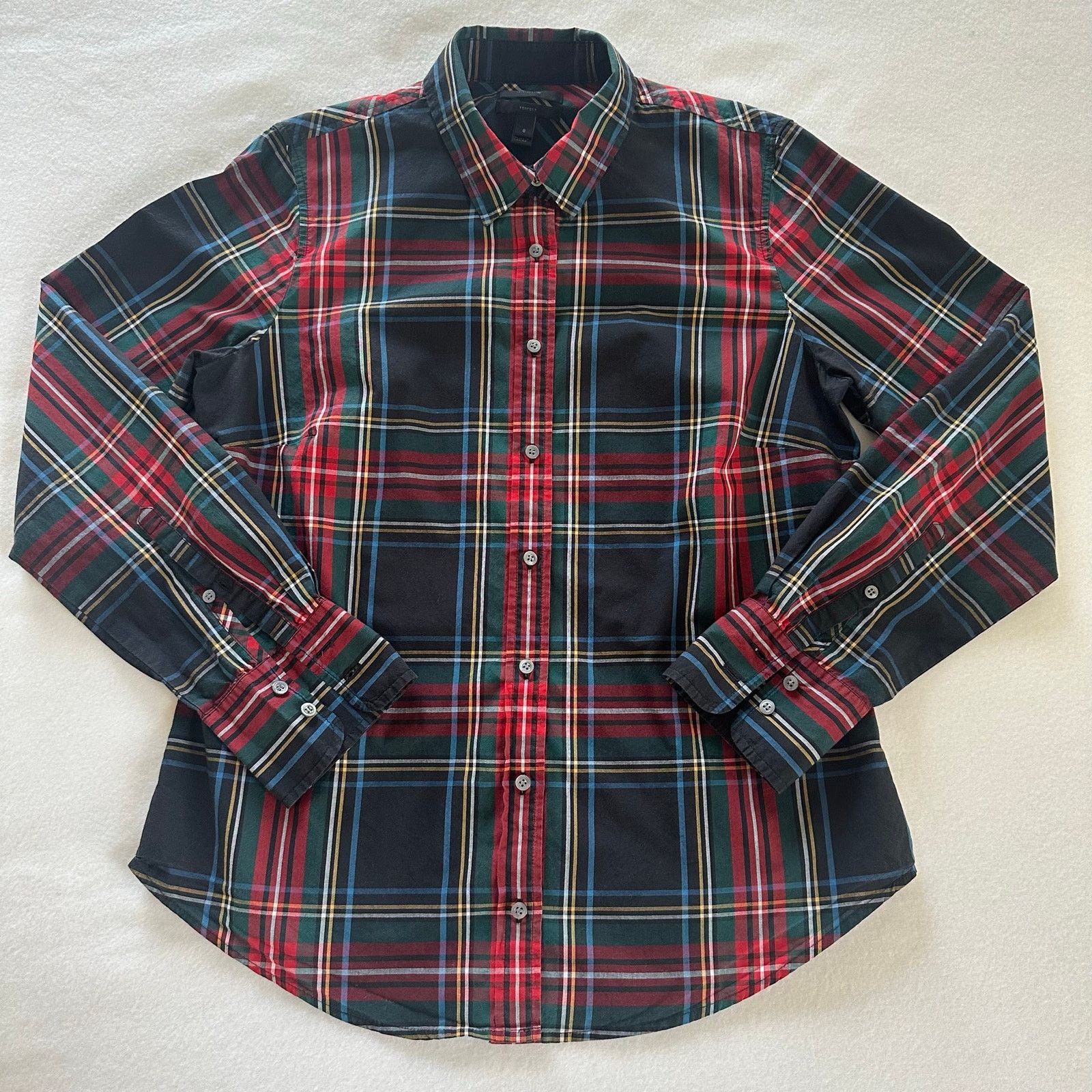 J.Crew J.Crew Perfect Shirt in Stewart Plaid Tartan Cotton Size 8 Size M / US 6-8 / IT 42-44 - 1 Thumbnail