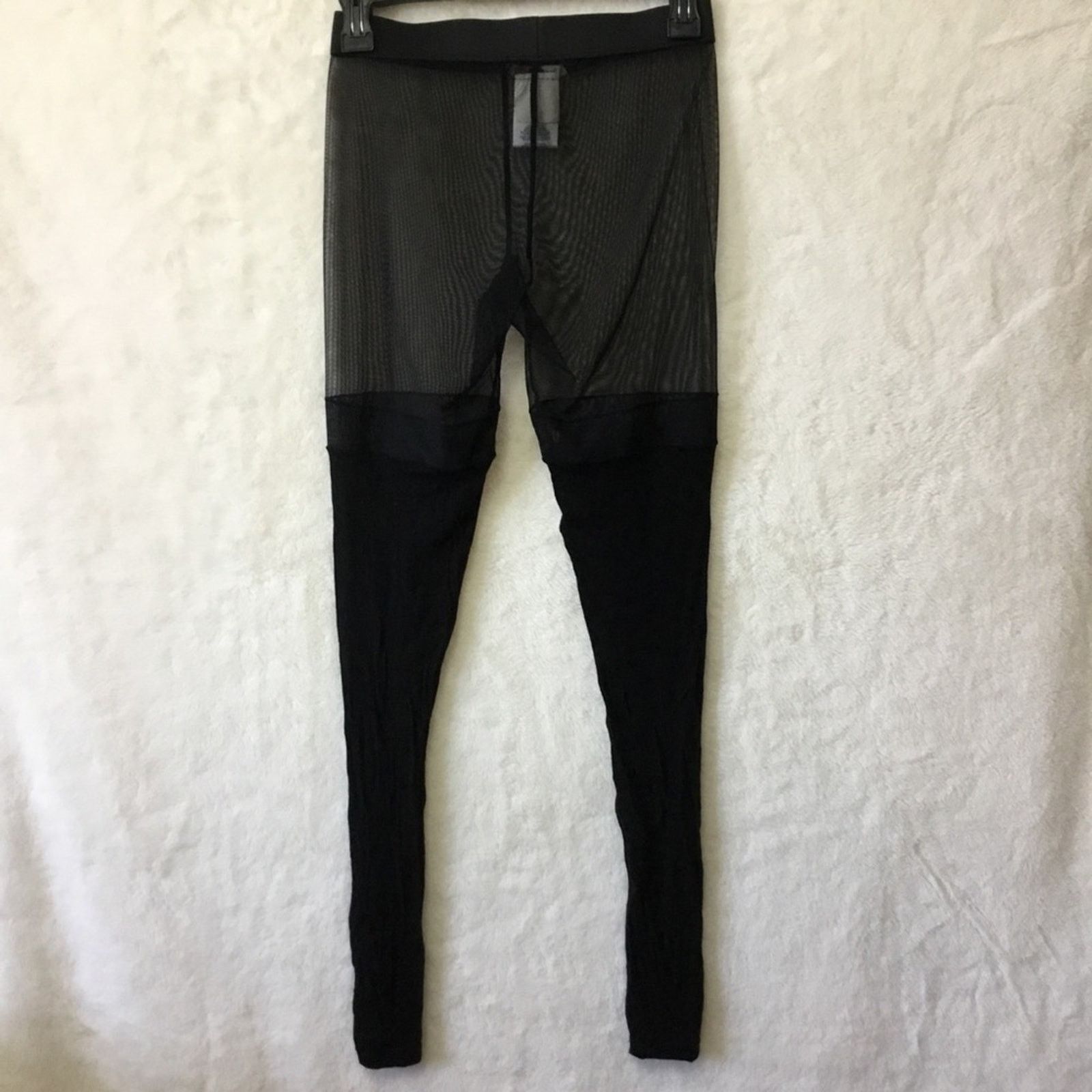 Bcbgmaxazria BCBGMaxazria Black Sheer Top Leggings Size 26" / US 2 / IT 38 - 4 Thumbnail