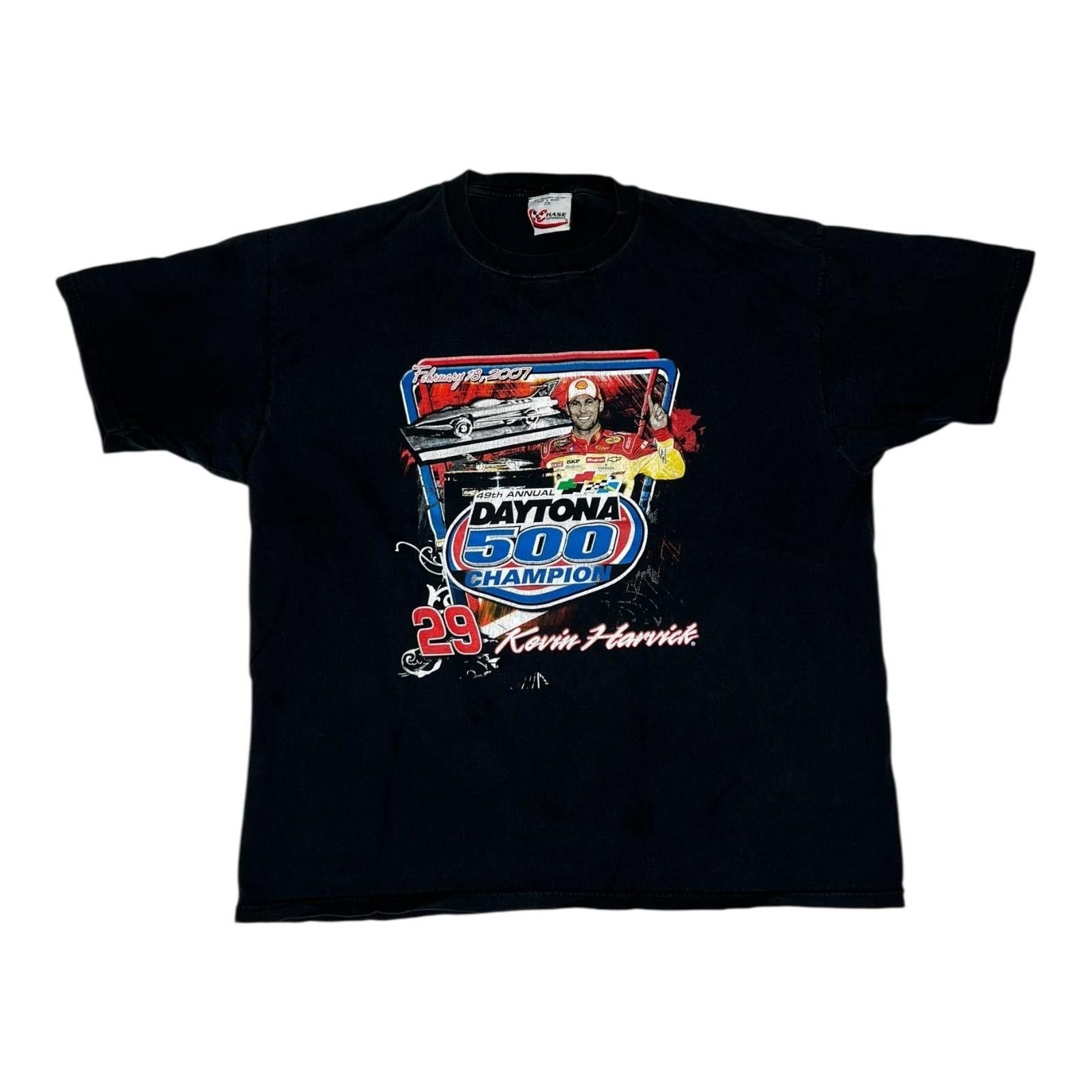 Chase Authentics Vintage Daytona 500 Kevin Harvick T-Shirt Mens 2XL Black NAS Size US XXL / EU 58 / 5 - 2 Thumbnail