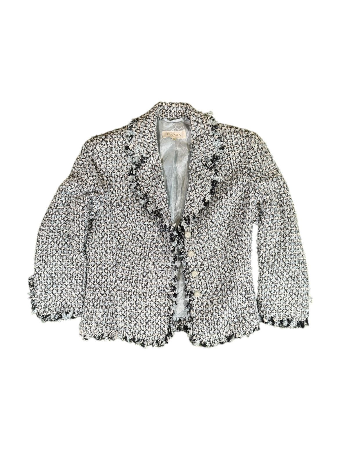 Escada Escada Tweed Fringed Blazer Jacket 36 Size XS / US 0-2 / IT 36-38 - 1 Thumbnail