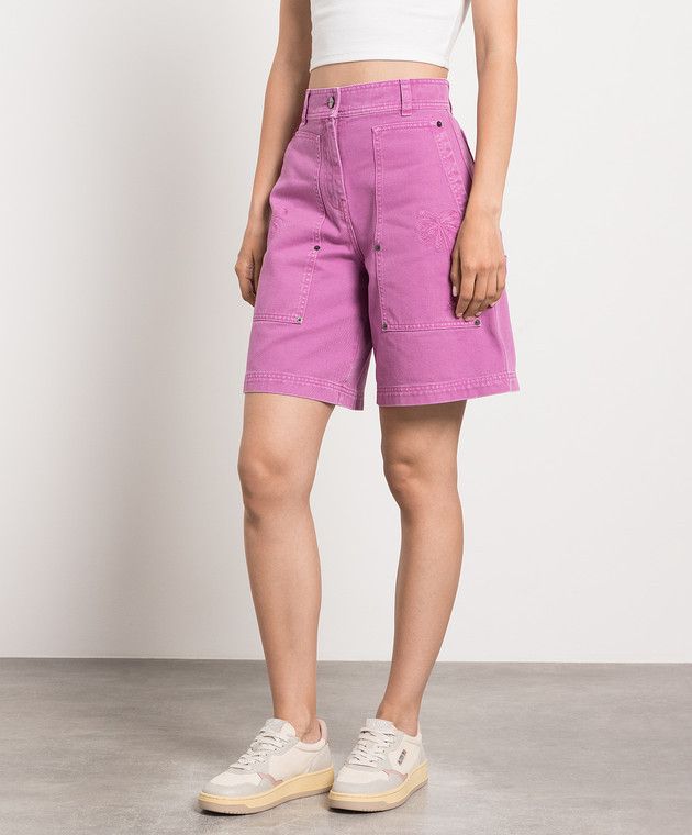 Palm Angels o1y1125 Denim Short in Mauve Size 27" / US 4 / IT 40 - 3 Thumbnail