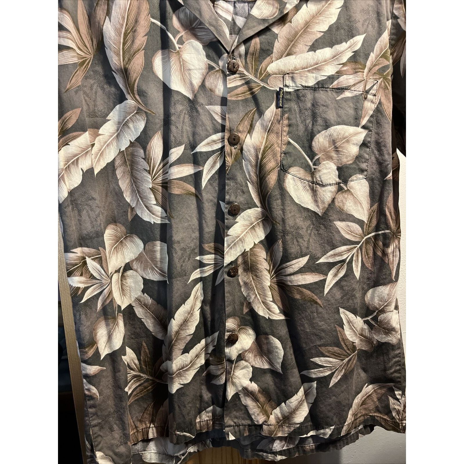 Other Palmwave Hawaii Shirt Men’s XL Gray Green Floral SS Cotton Size US XL / EU 56 / 4 - 4 Thumbnail