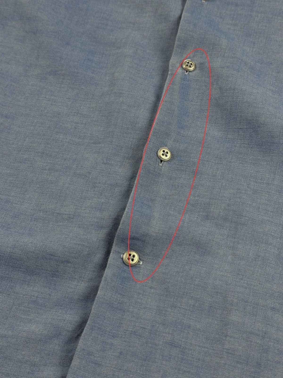 Designer × Glanshirt GLANSHIRT Blue Linen Long Sleeve Shirt Size US M / EU 48-50 / 2 - 7 Thumbnail
