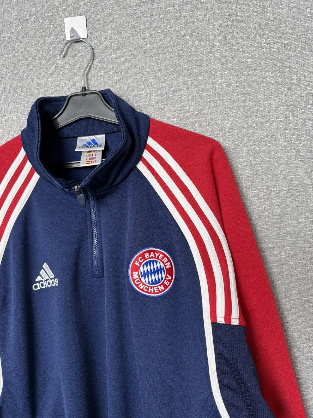 Adidas Vintage Bayern Munich Football Track Top Jacket Quarter Zip Size US L / EU 52-54 / 3 - 4 Thumbnail