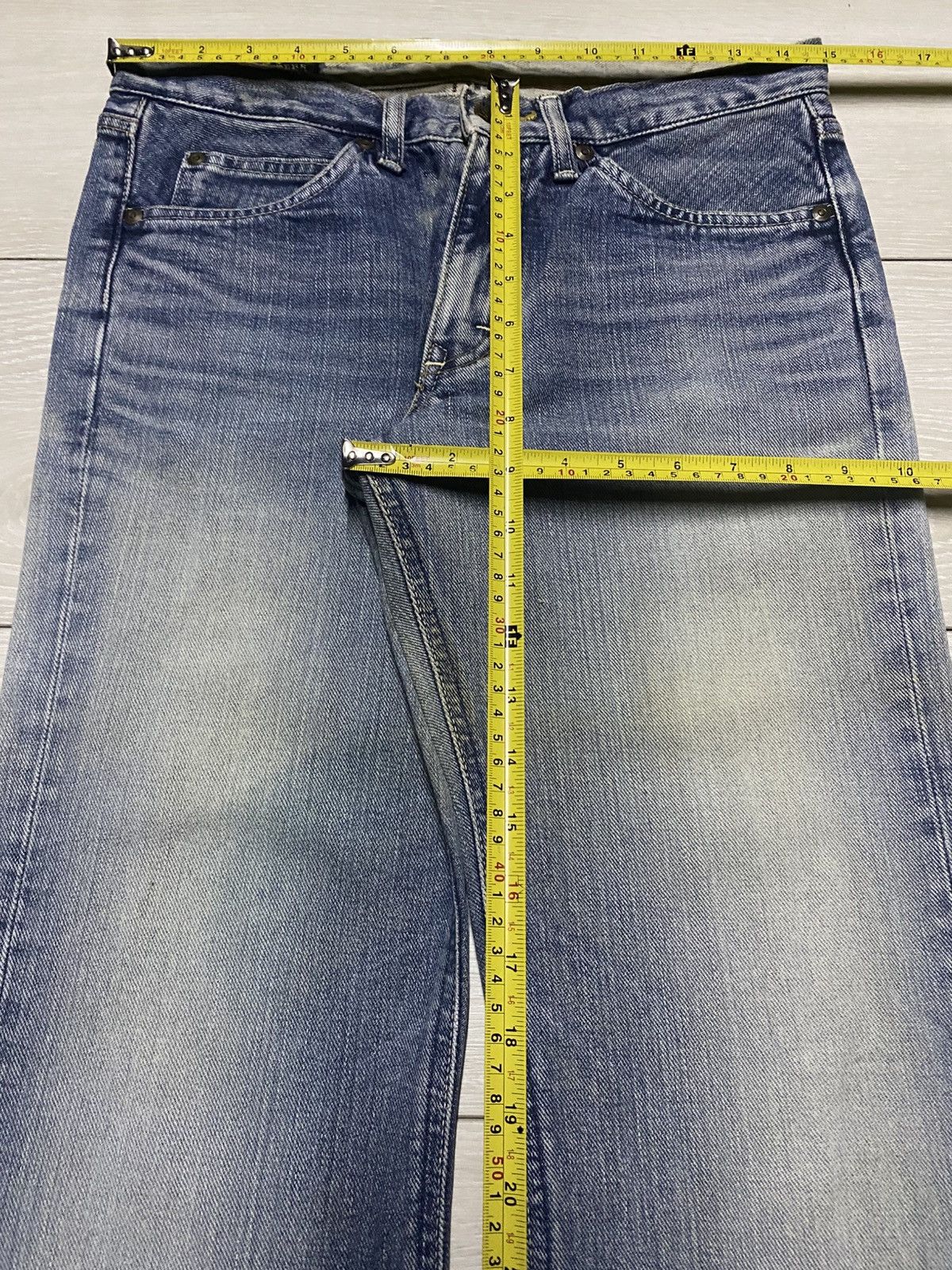 Lee Vintage Lee Rider Faded Wash Distressed Flare Bootcut Jeans Size US 29 - 13 Thumbnail