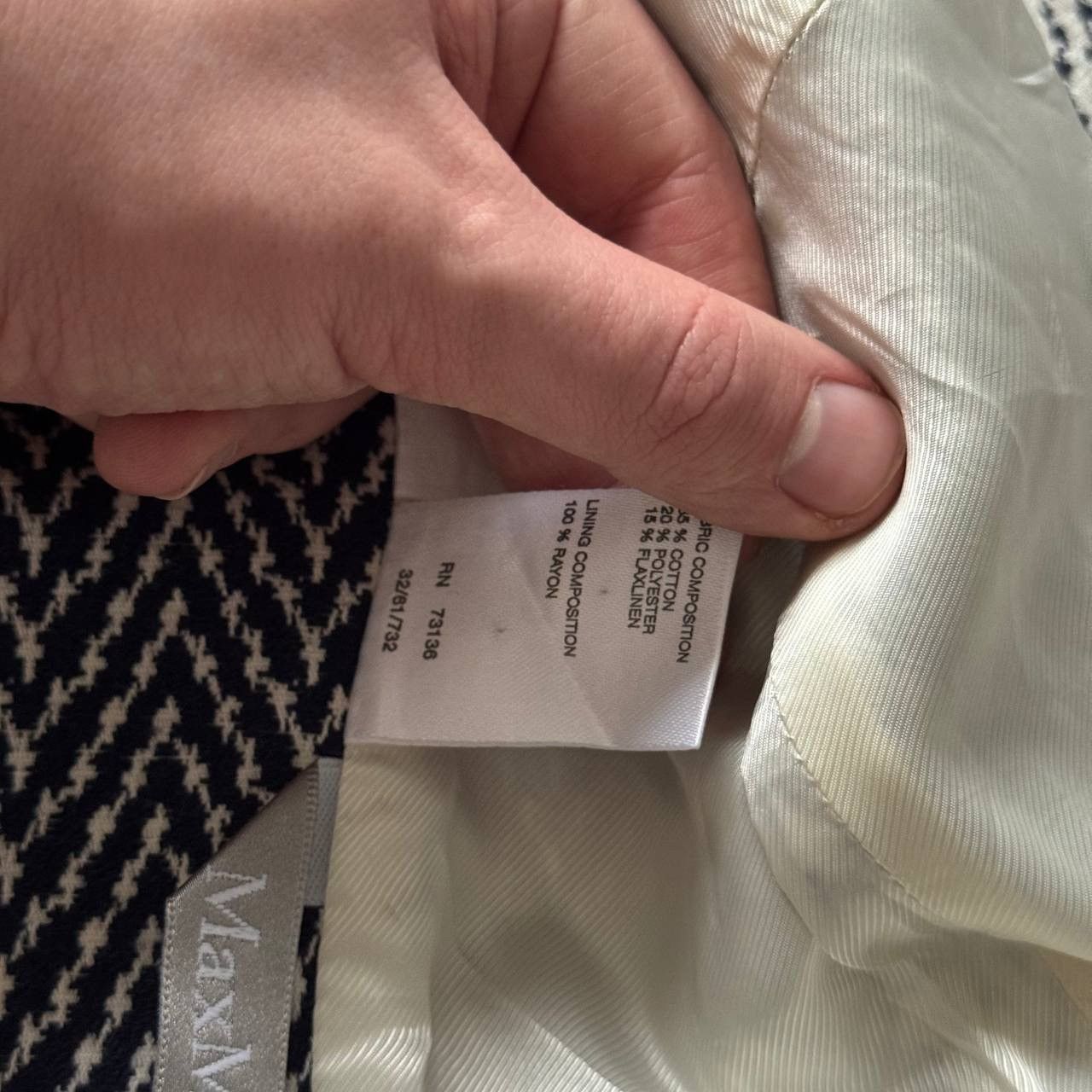 Max Mara Max Mara White & Black Cotton Blazer Size M / US 6-8 / IT 42-44 - 7 Thumbnail