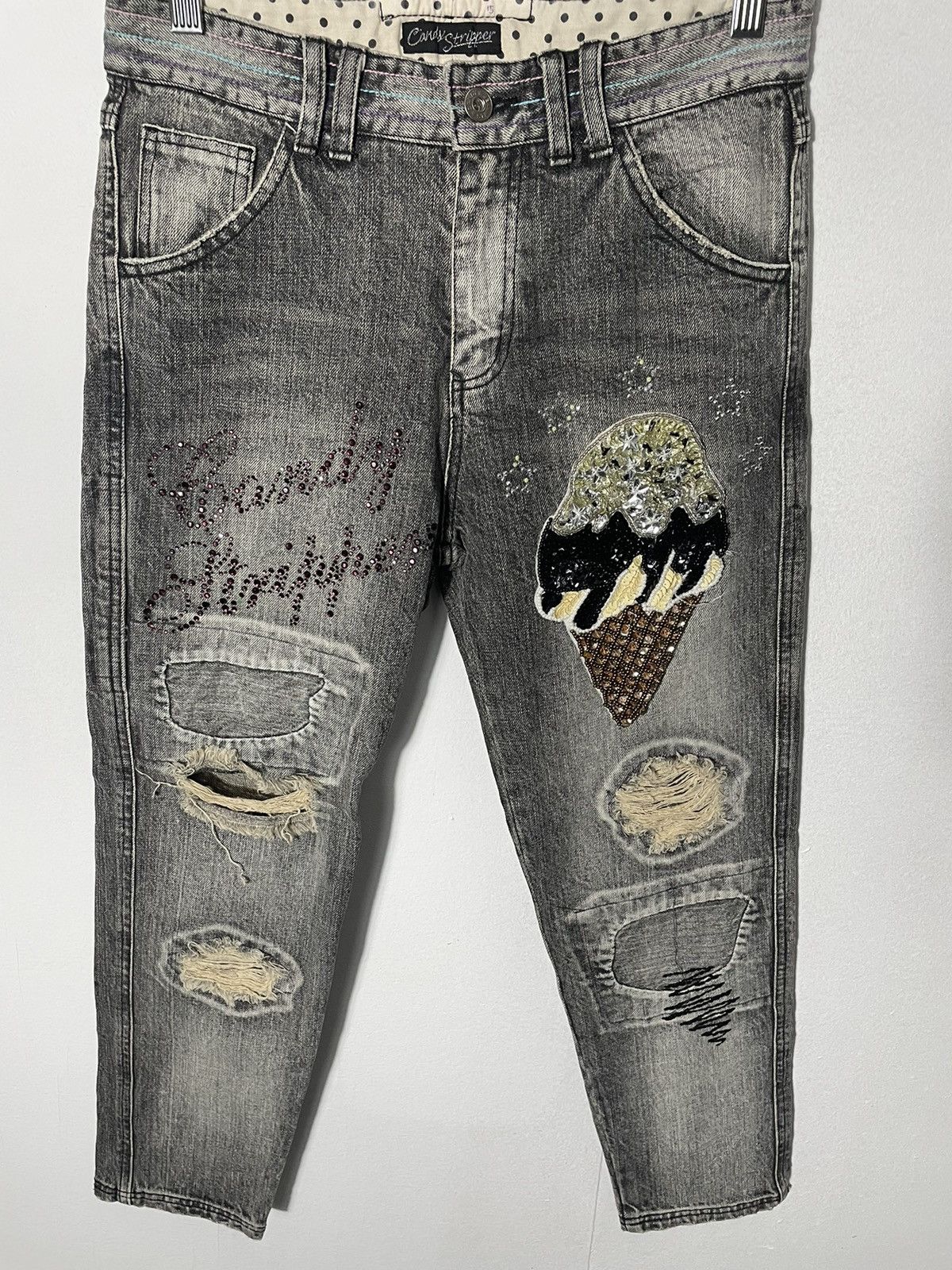 Japanese Brand Candy Stripper Art Design Jeans Rare Size US 29 - 1 Thumbnail