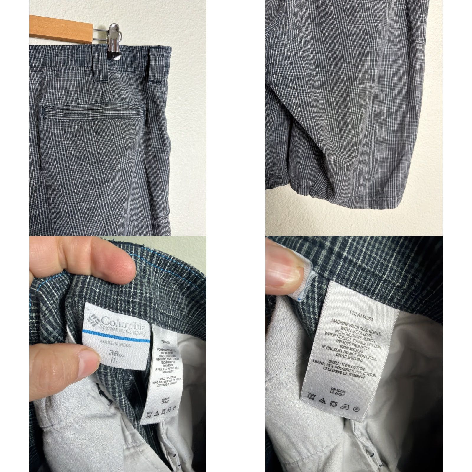 Vintage Columbia Cargo Shorts Men 36 Regular Blue Plaid Omni Tech Size US 36 / EU 52 - 9 Thumbnail