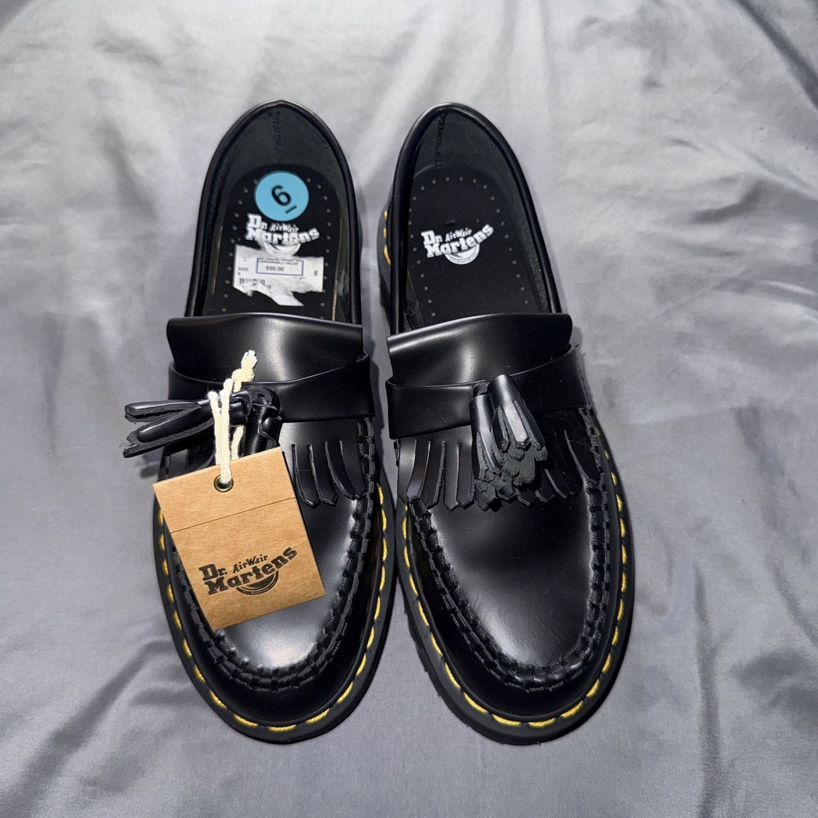 Dr. Martens Dr. Martens Unisex Adrian Black Leather Loafers USM6 USL7 Size US 7 / IT 37 - 1 Thumbnail