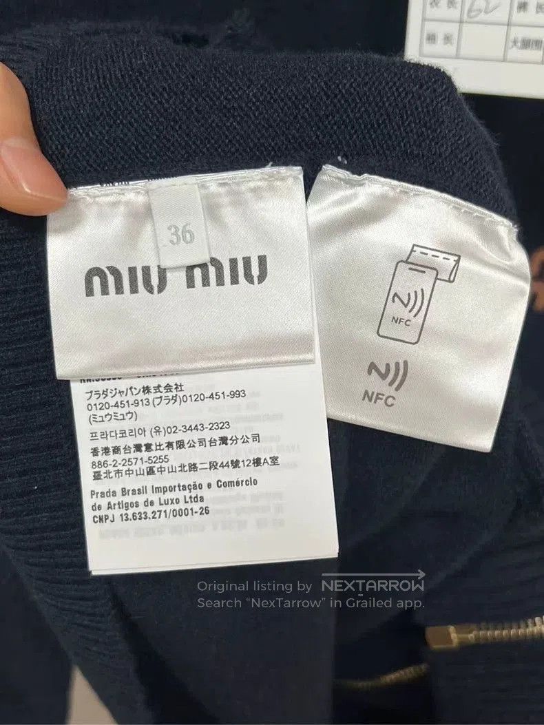 Miu Miu Miu Miu Navy Blue Knit Zipper Cardigan. Size US S / EU 44-46 / 1 - 3 Thumbnail