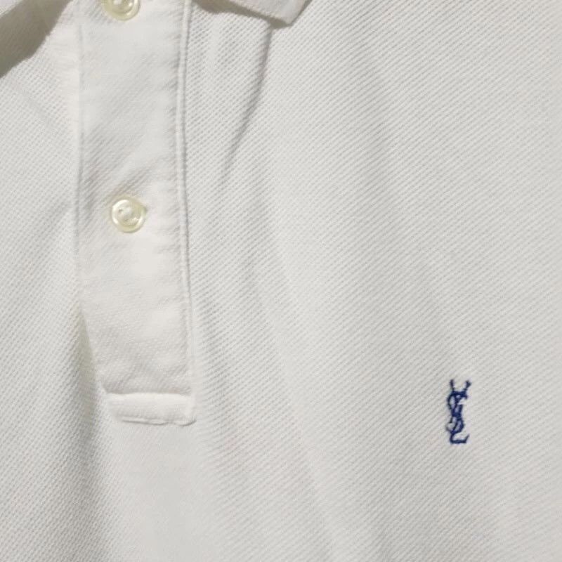 Yves Saint Laurent Vintage Yves Saint Laurent White Small Logo Polos Size US L / EU 52-54 / 3 - 3 Thumbnail