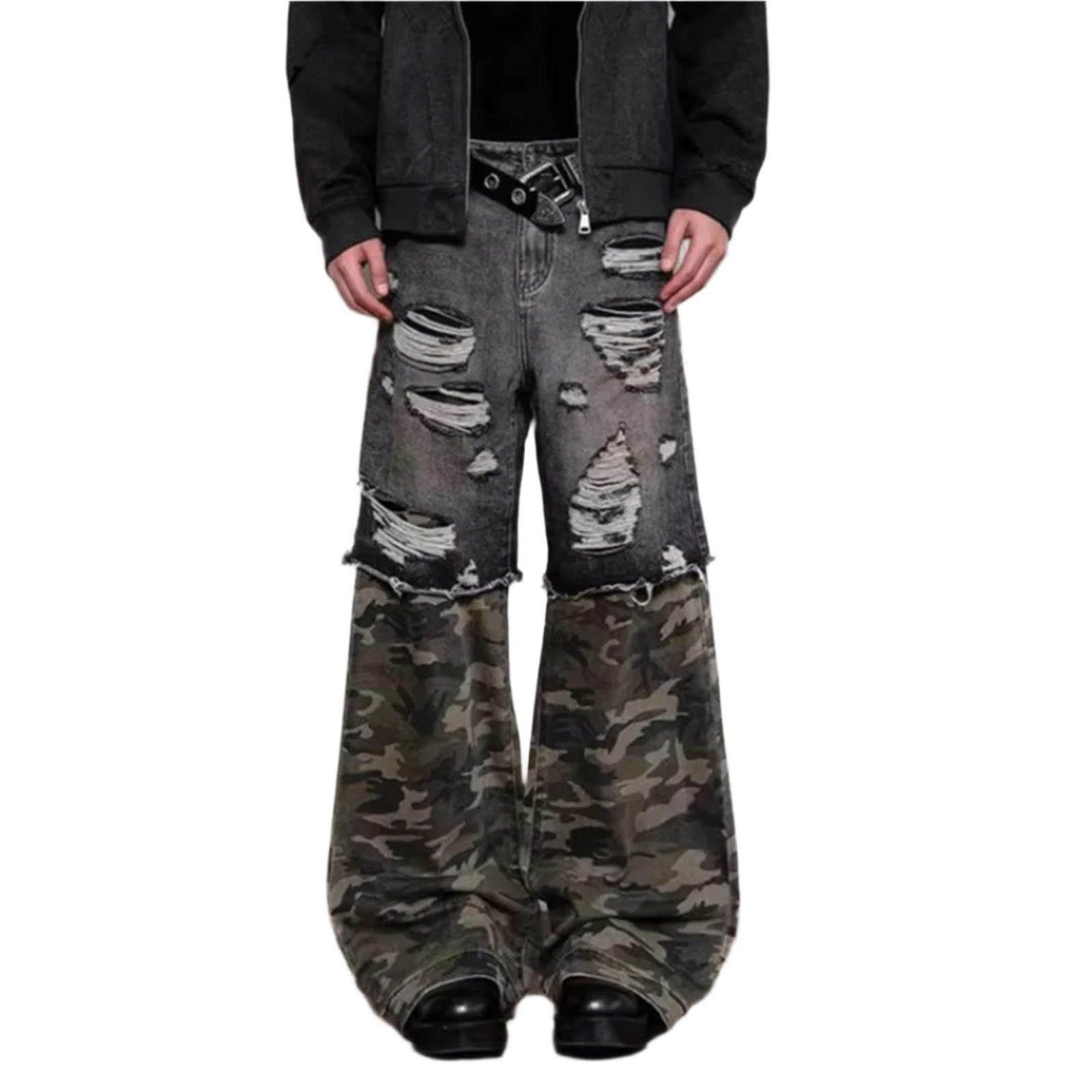 Japanese Brand Dark Camouflage Cargo Jeans Size US 32 / EU 48 - 1 Thumbnail