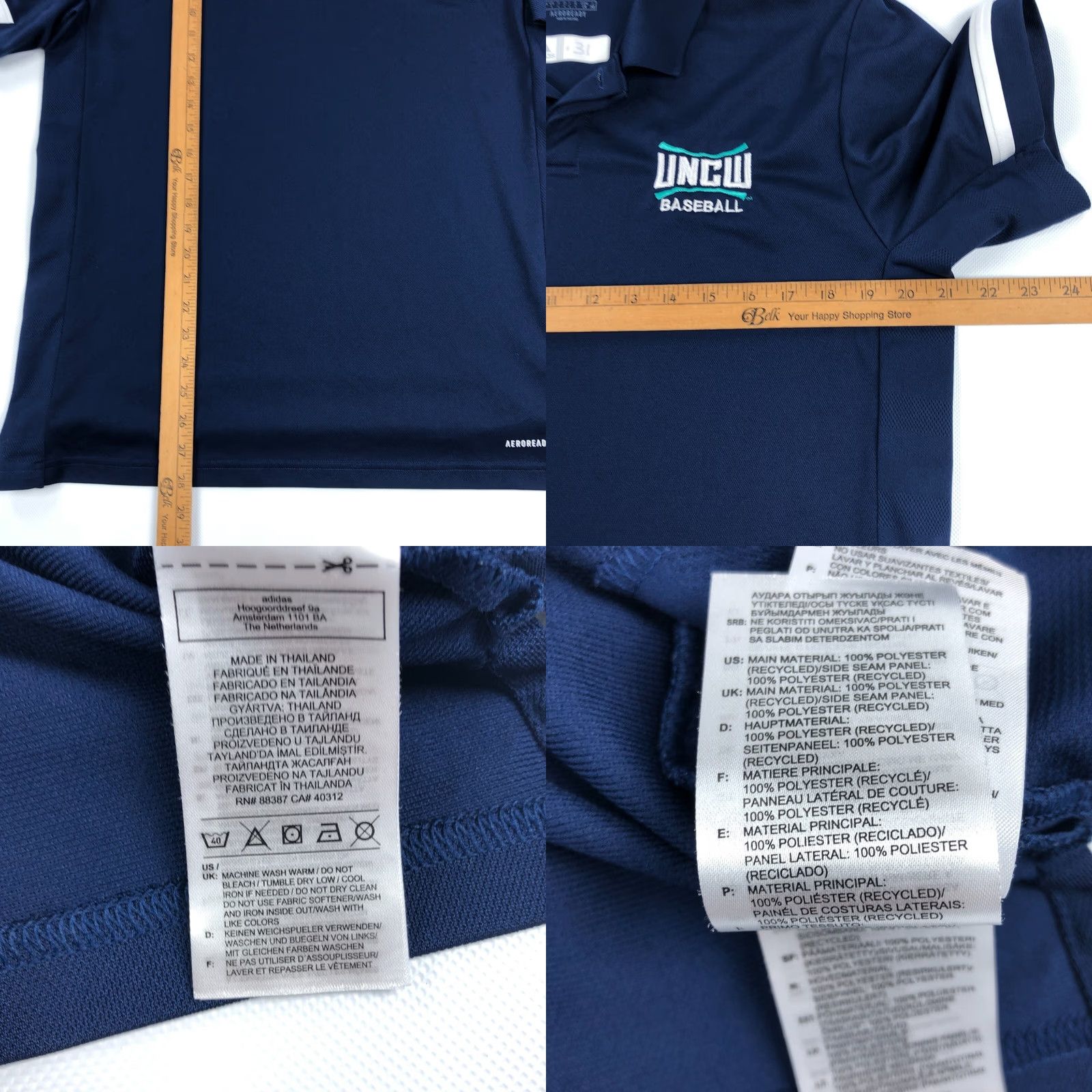 Adidas adidas Polo Shirt Men L Blue Aeroready Baseball Golf Short Sleeve Embroidered Logo Size US L / EU 52-54 / 3 - 8 Thumbnail