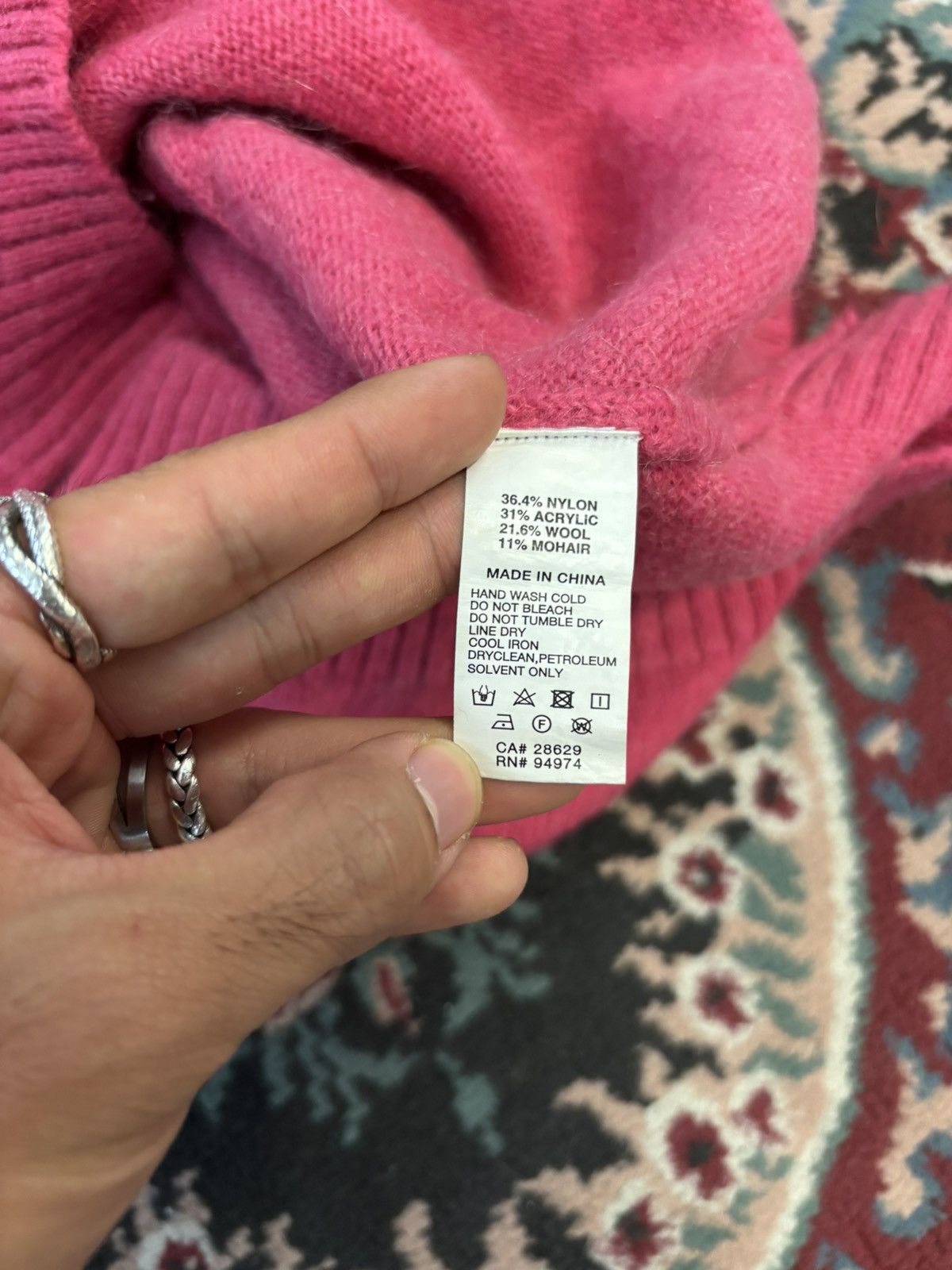 Stussy Stussy Pink Knit Mohair Sweater Size US XL / EU 56 / 4 - 5 Thumbnail