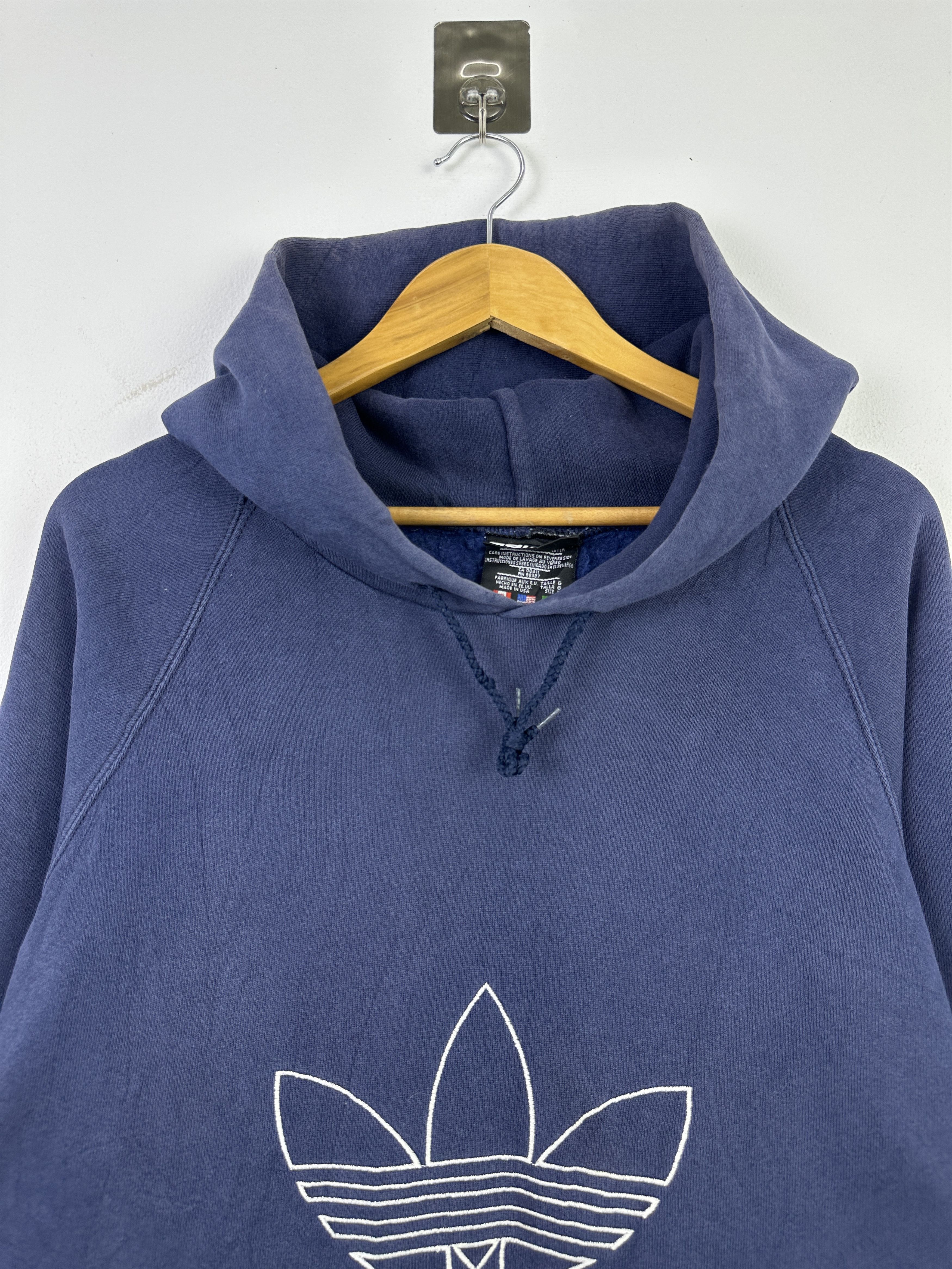 Adidas Vintage 90s Adidas Made in USA Center Trefoil Hoodie BP002 Size US L / EU 52-54 / 3 - 2 Thumbnail