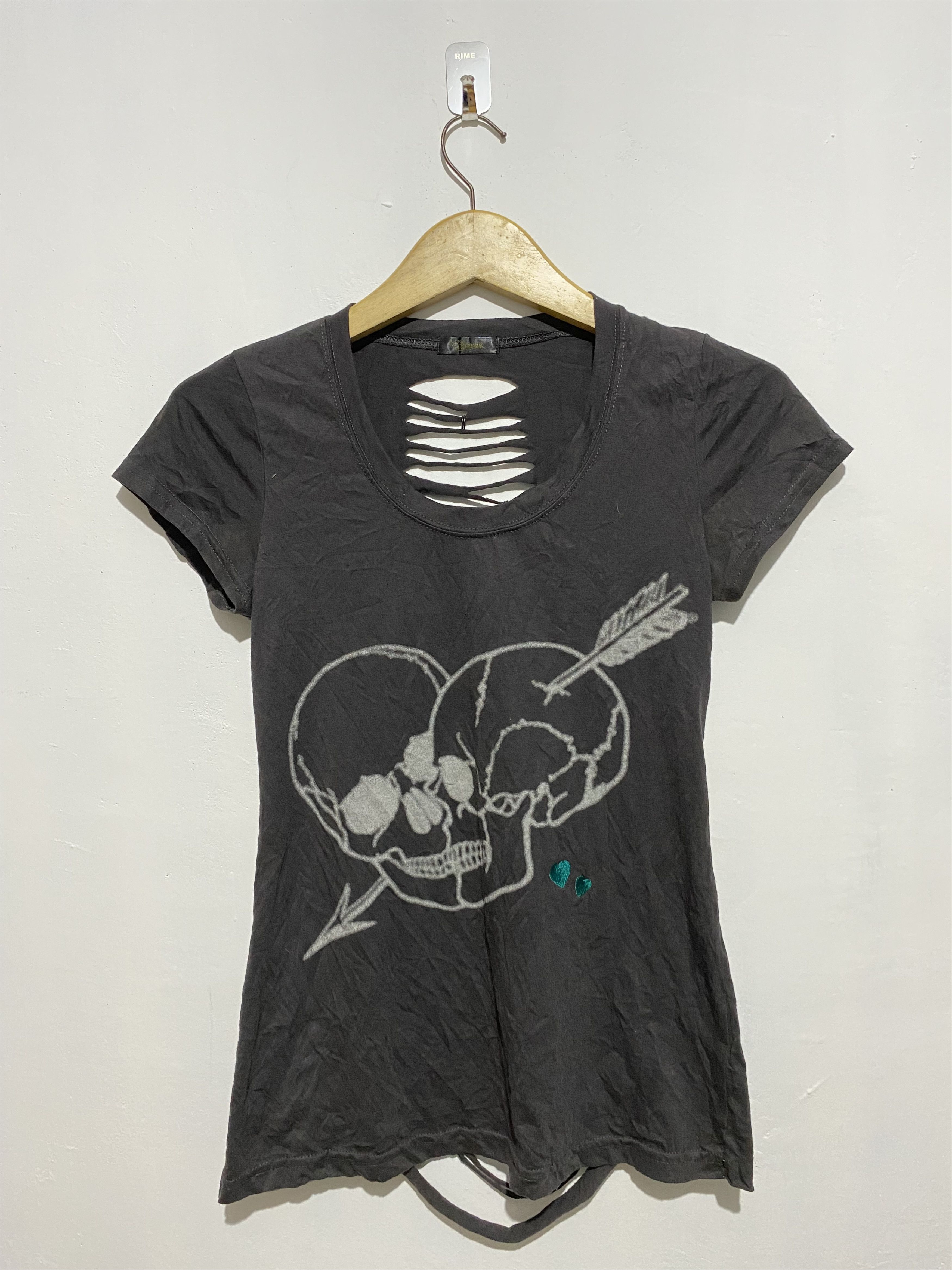 If Six Was Nine × Japanese Brand × Le Grande Bleu (L.G.B.) Japanese LGB style barak skull hearts distressed ring tee Size US S / EU 44-46 / 1 - 2 Thumbnail