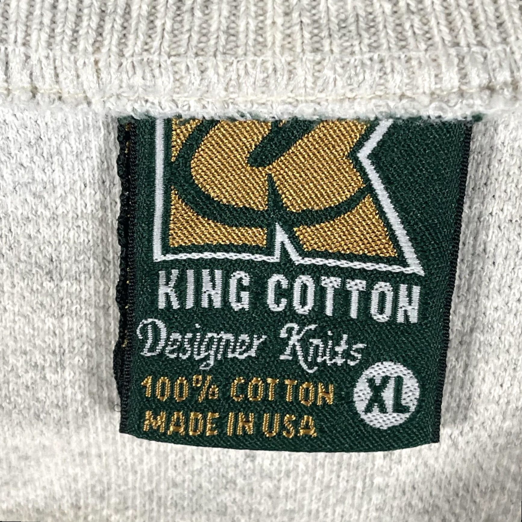 Vintage VINTAGE King Cotton Shirt Mens XL Gray NU-EAR Patch T-Shirt Short Sleeve Knit Herringbone Crew Neck USA Made 90s Mens Size US XL / EU 56 / 4 - 5 Thumbnail