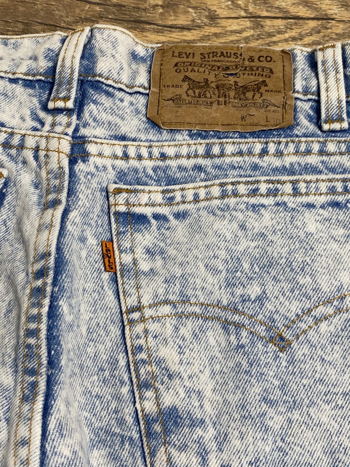 Levi's VINTAGE 80s LEVIS 550 ORANGE TAB ACID WASH JEANS MADE IN USA Size US 36 / EU 52 - 3 Thumbnail