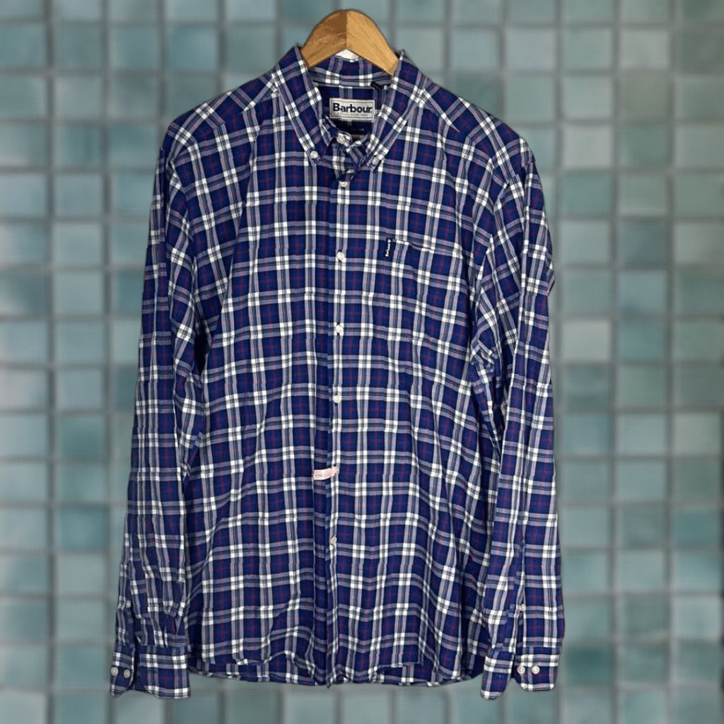 Barbour Barbour Button-Down Shirt Tailored Fit Blue Red Gingham Plaid XL Multicolor Men AW19/TRB Size US XL / EU 56 / 4 - 1 Thumbnail