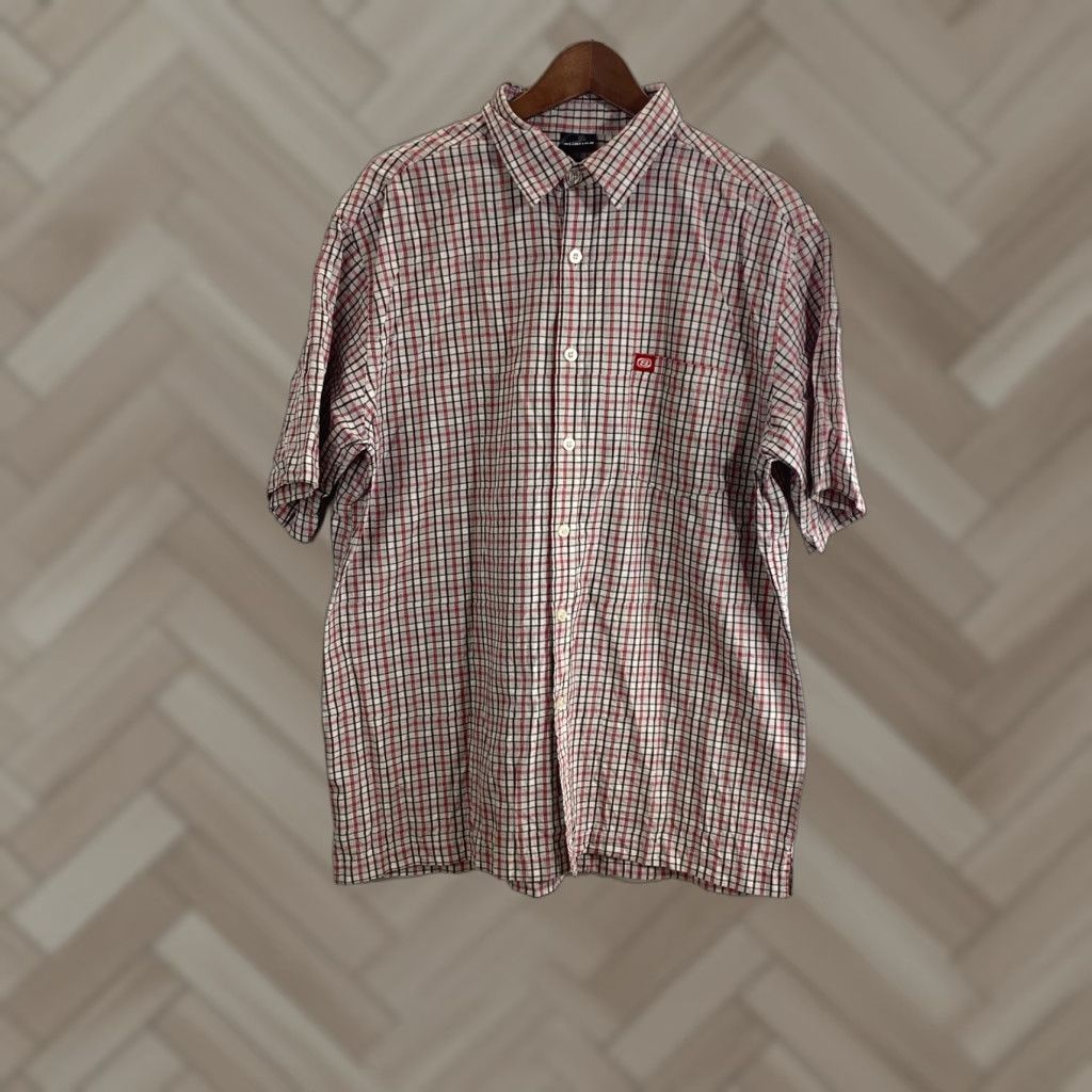 Anchor Blue VINTAGE Anchor Blue Button-Up Shirt Men Large Red Plaid 90s Short Sleeve Cotton Blend Knit Classic Casual Workwear Mens Size US L / EU 52-54 / 3 - 1 Thumbnail