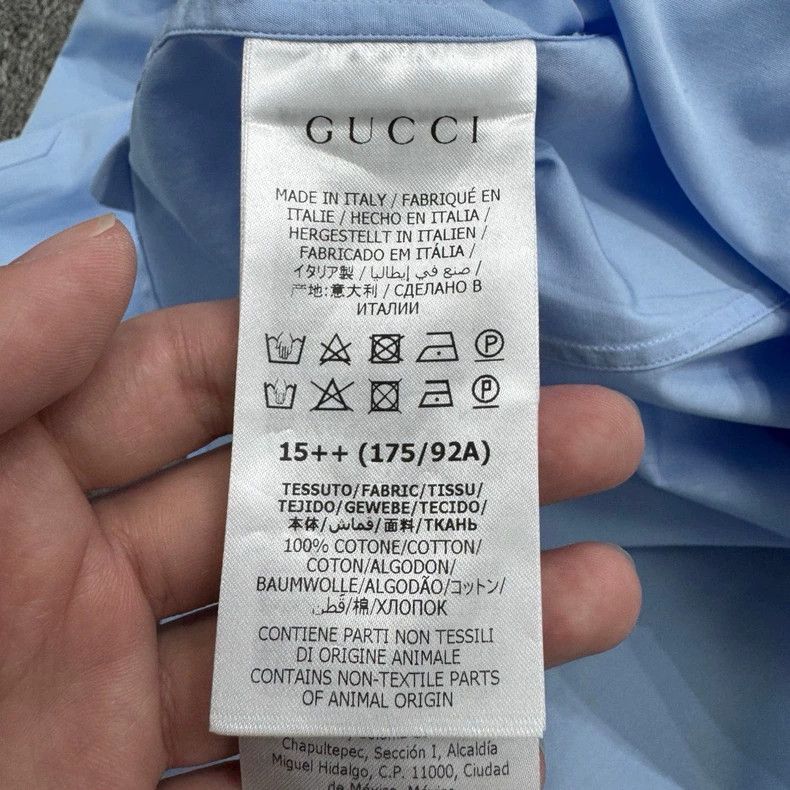 Gucci Gucci Size15 Plain-colored shirt Size US XS / EU 42 / 0 - 3 Thumbnail