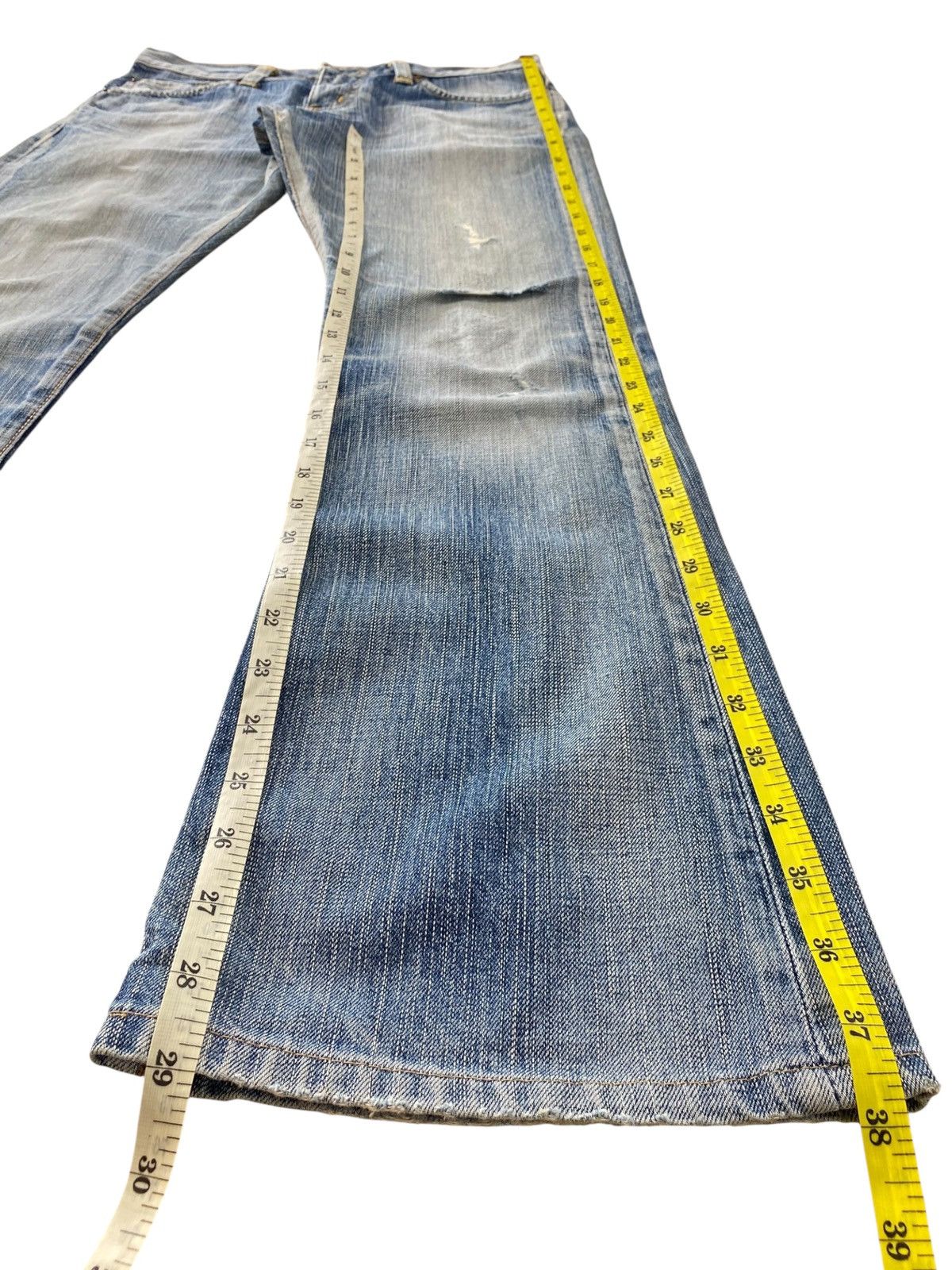 Edwin Edwin Brand Acid Blue Wash Ripped Style Jeans Size US 30 / EU 46 - 12 Thumbnail