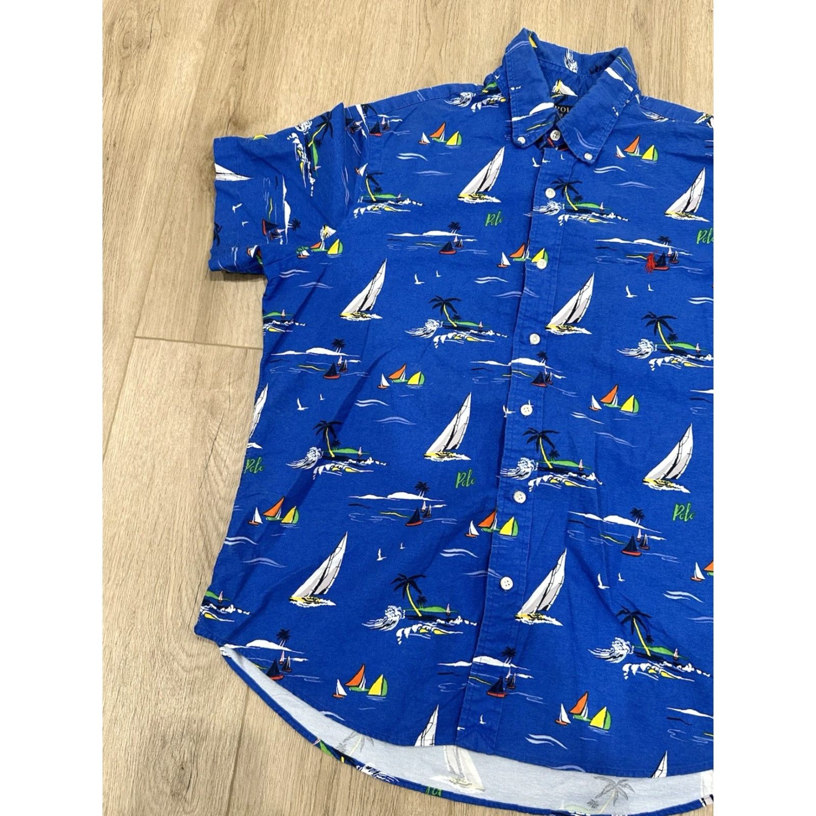 Polo Ralph Lauren Polo Ralph Lauren Button Down Shirt Mens Large Blue Nautical Sailboat Preppy Shirt Size US L / EU 52-54 / 3 - 3 Thumbnail