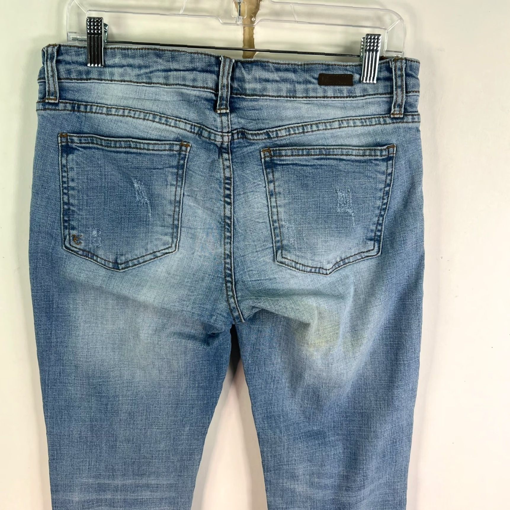 Vintage VINTAGE KUT from the Kloth Boyfriend Jeans Women's Size 6 Blue High-Rise Distressed 5-Pocket 32X31 Size 28" / US 6 / IT 42 - 6 Thumbnail