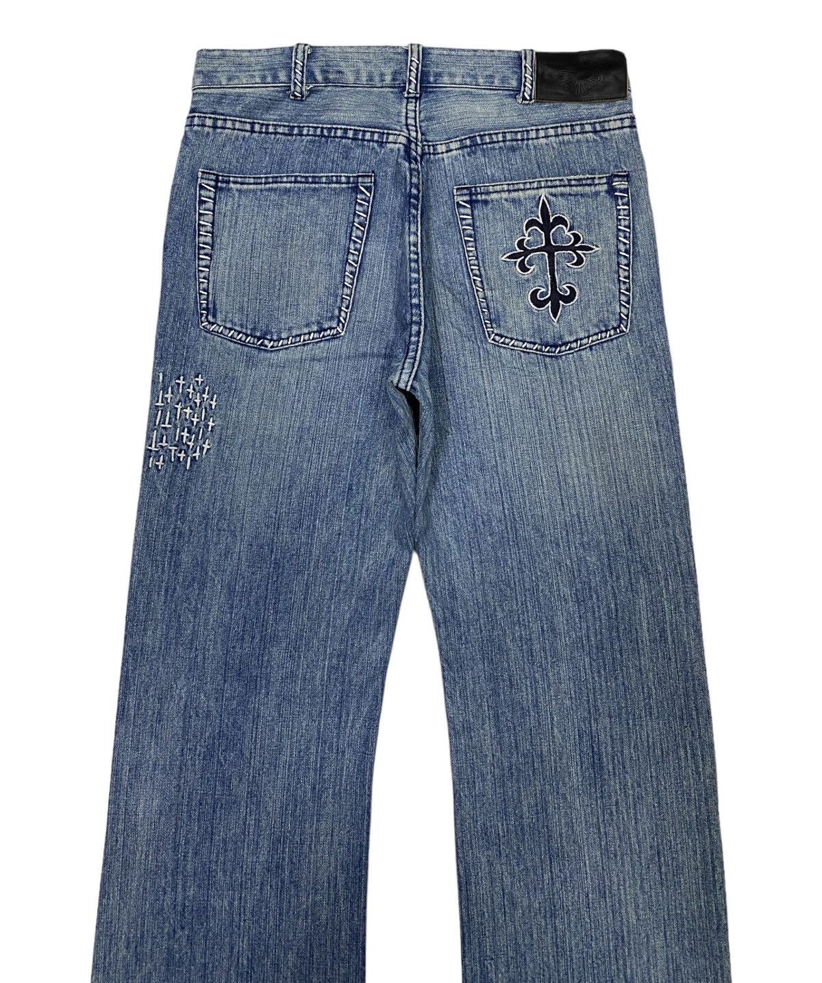 If Six Was Nine × Tornado Mart TORNADO MART FLARE CROSS CHROME HEARTS DISTRESS FLARE DENIM Size US 30 / EU 46 - 6 Thumbnail