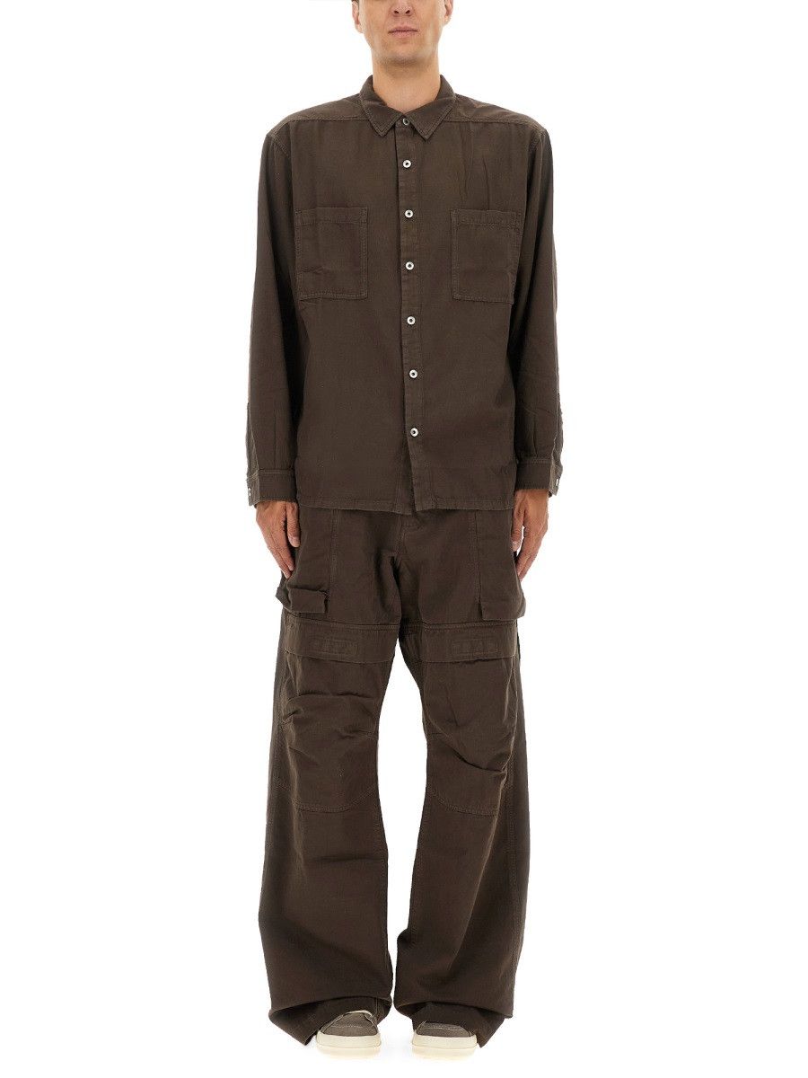 Rick Owens Drkshdw RICK OWENS DRKSHDW "JUMBO OUTERSHIRT" SHIRT - BROWN Size US M / EU 48-50 / 2 - 1 Thumbnail