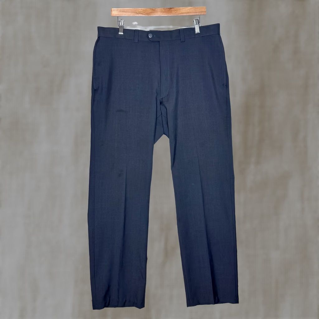 Haggar Haggar Mens Charcoal Herringbone Dress Pants 36x32 Flat Front Pleated Size US 36 / EU 52 - 1 Thumbnail