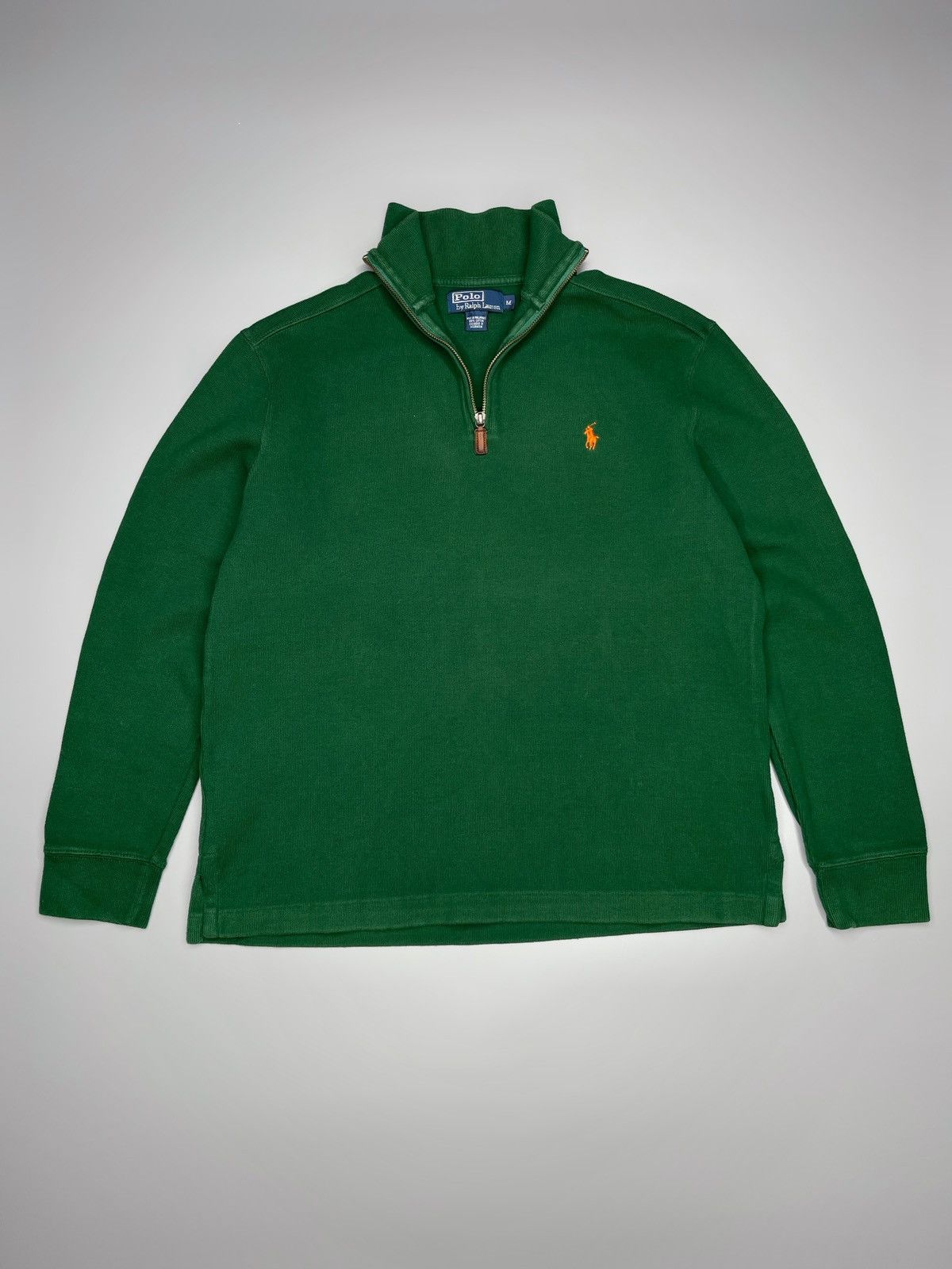 Polo Ralph Lauren × Vintage Vintage Polo Ralph Lauren 1/4 Zip Sweater Green Size US M / EU 48-50 / 2 - 3 Thumbnail
