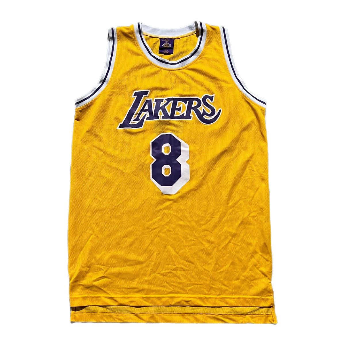 Vintage RARE LA Lakers Bryant Links Marketing Basketball Jersey Yellow XL