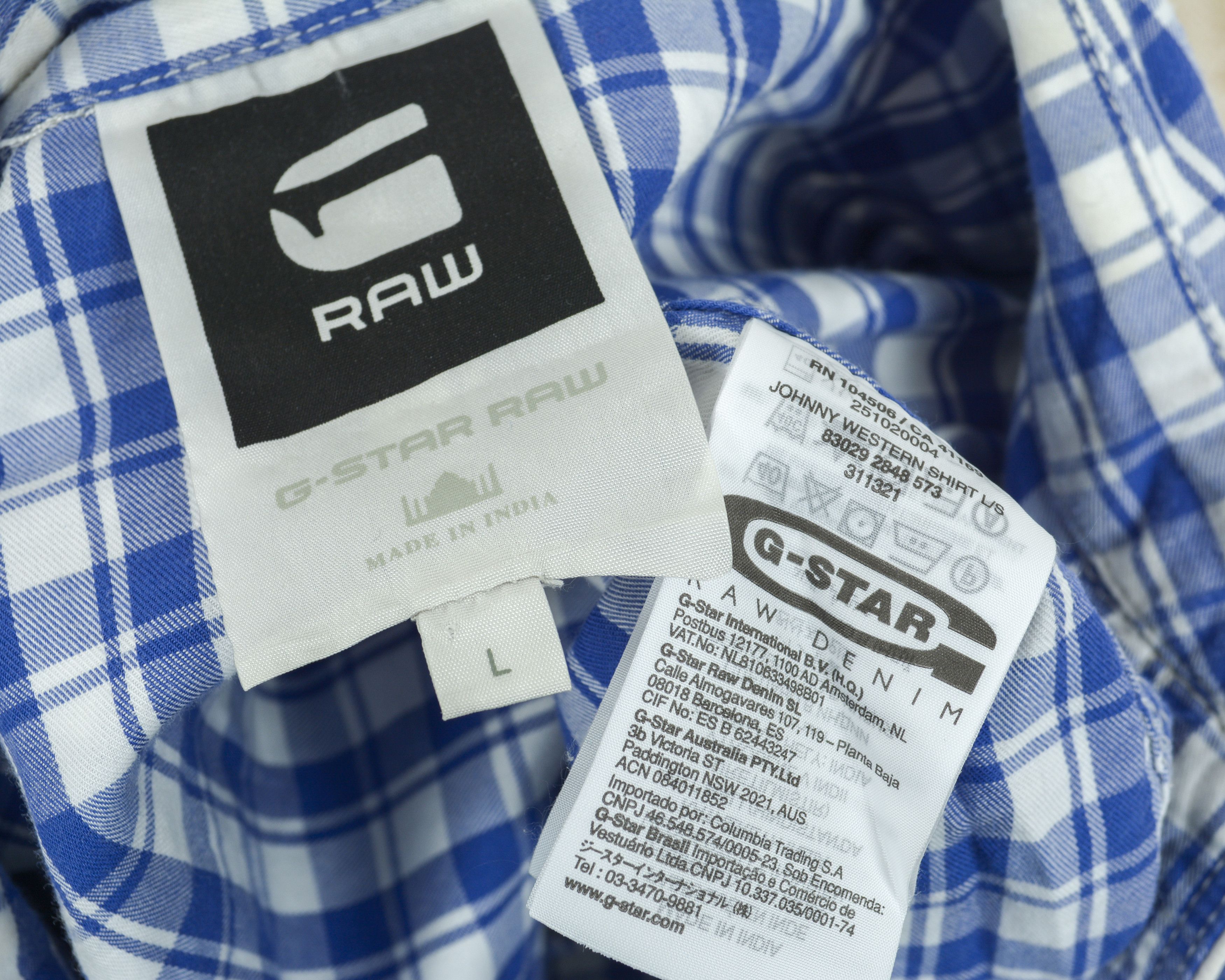 G-Star G STAR Johny Western Shirt L Casual Long Sleeve Check Plaid Size US L / EU 52-54 / 3 - 8 Thumbnail