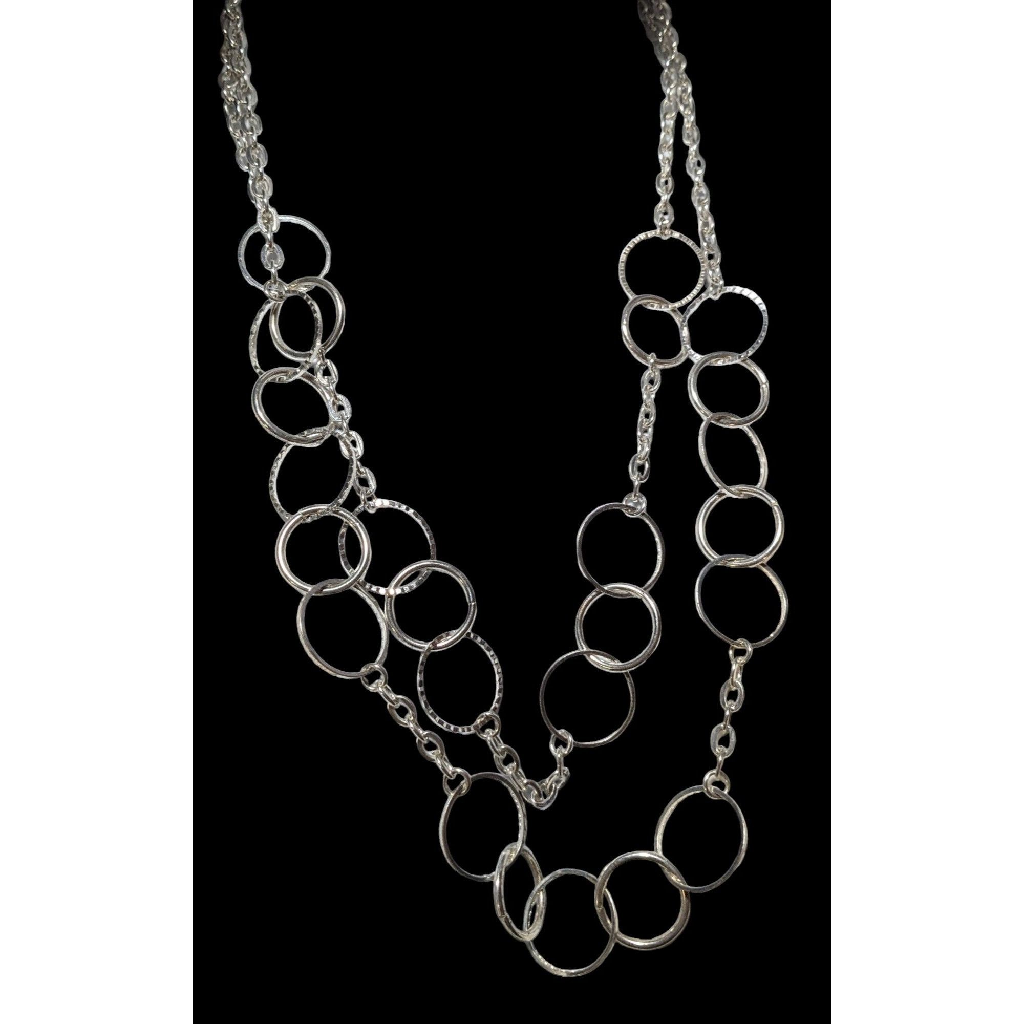 Other Multilayer Silver Ring Chain Link Necklace Size ONE SIZE - 3 Thumbnail