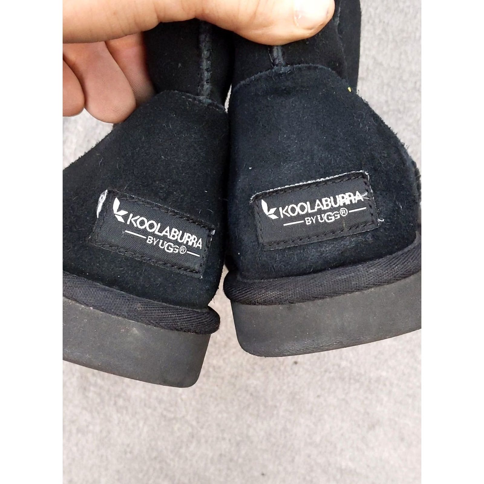 Vintage Koolaburra by UGG Boots Womens Size 7 Black Suede Shearling Lined Winter Pull On Mid-Calf Classic Casual Winter Shearling Womens Boots Size US 7 / IT 37 - 3 Thumbnail
