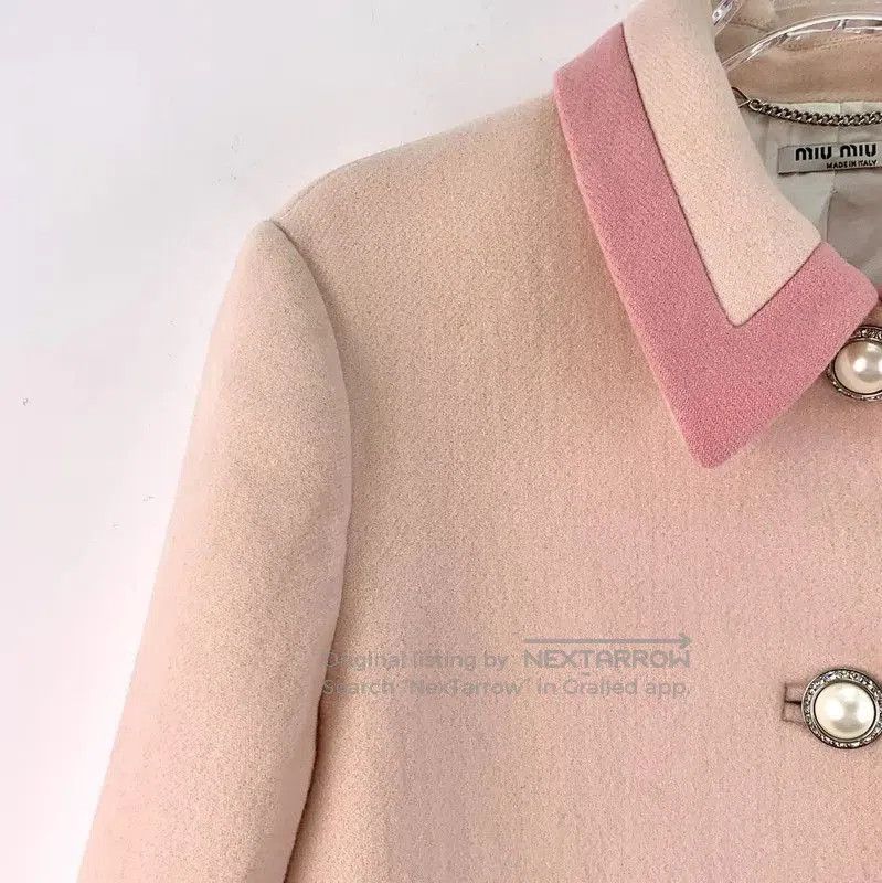 Miu Miu Miu Miu Pink Wool Women's Overcoat . Size XXS / US 00 / IT 34 - 2 Thumbnail