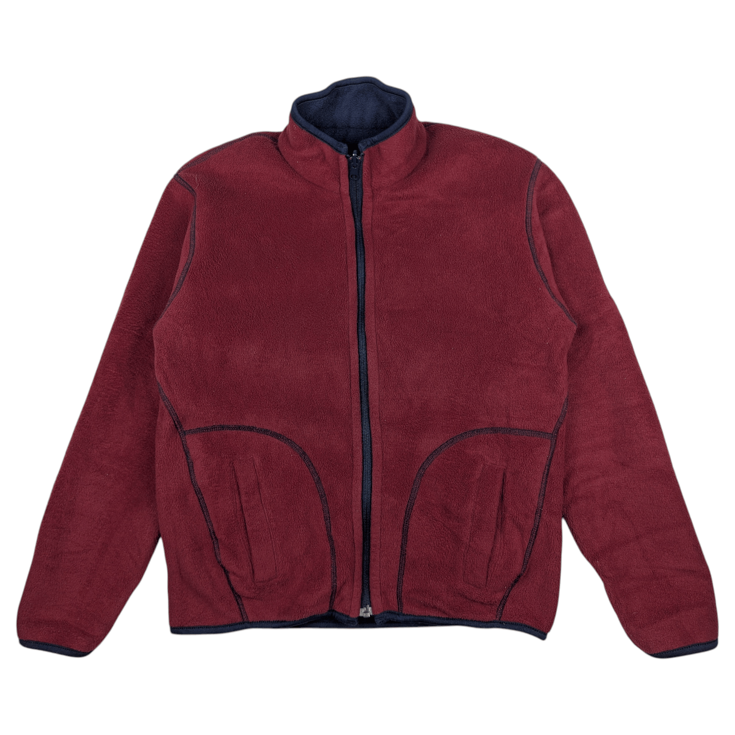 Uniqlo Vintage 90's UNIQLO Reversible Blue Navy Red Fleece Jacket Size US S / EU 44-46 / 1 - 10 Thumbnail
