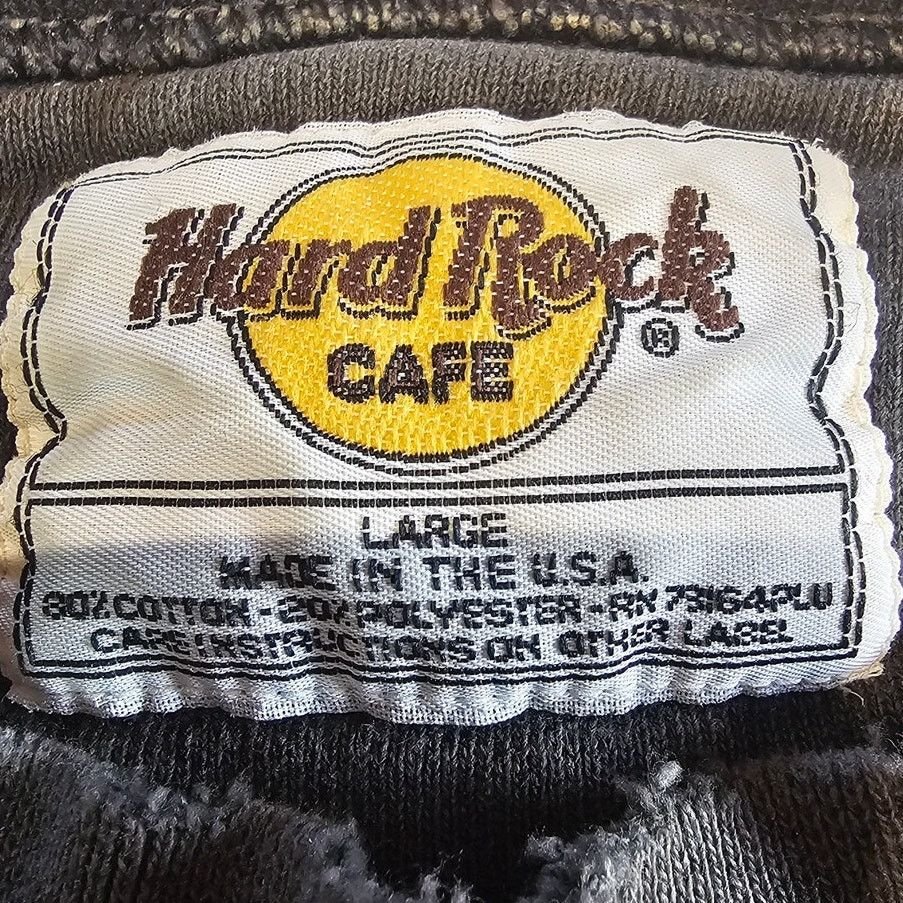 Hard Rock Cafe Vintage 90's Hard Rock Cafe Distressed Gray Sweatshirt L Size L / US 10 / IT 46 - 4 Thumbnail