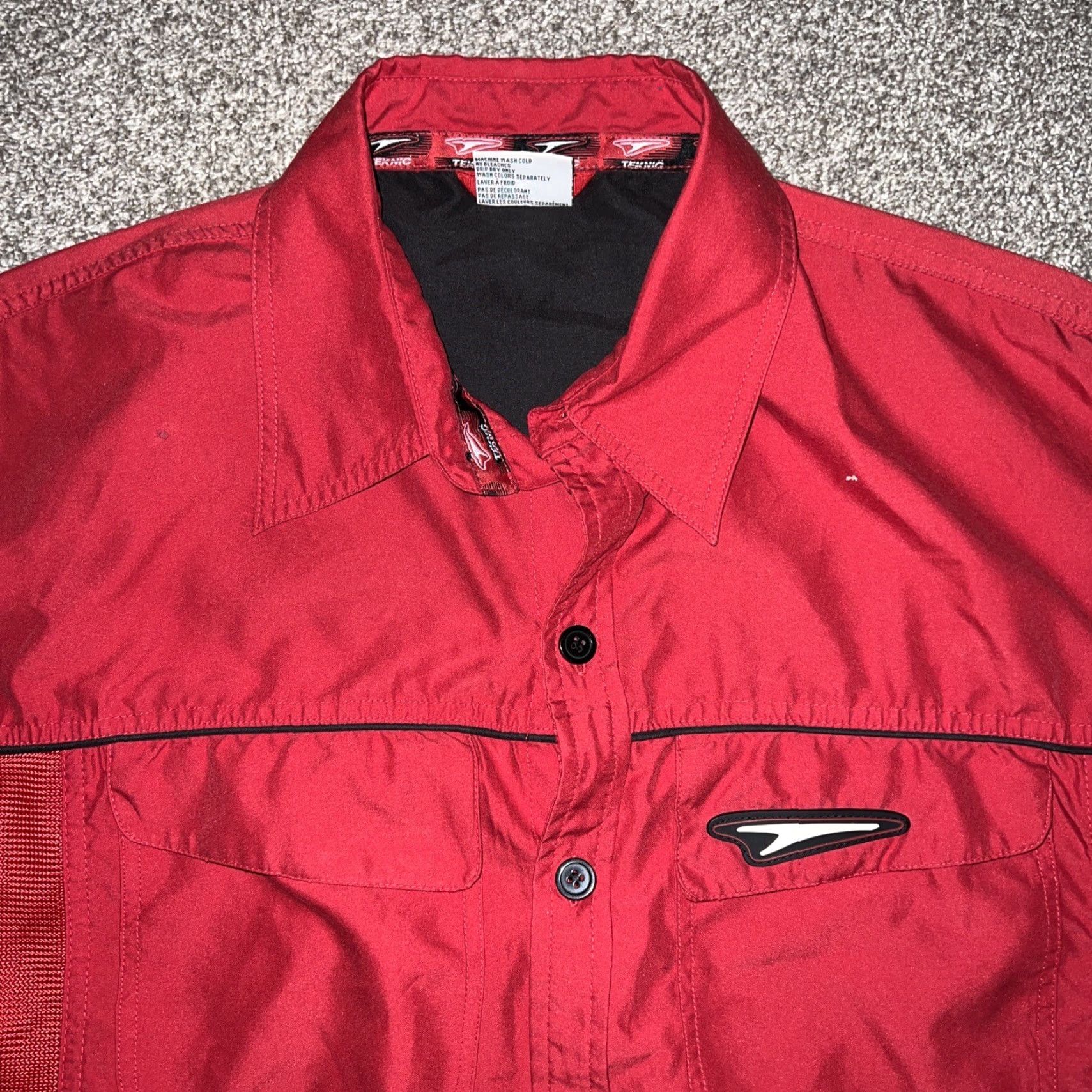 Vintage Teknic Red Button-Up Shirt Mens XL Size Short Sleeve Red Size US XL / EU 56 / 4 - 2 Thumbnail