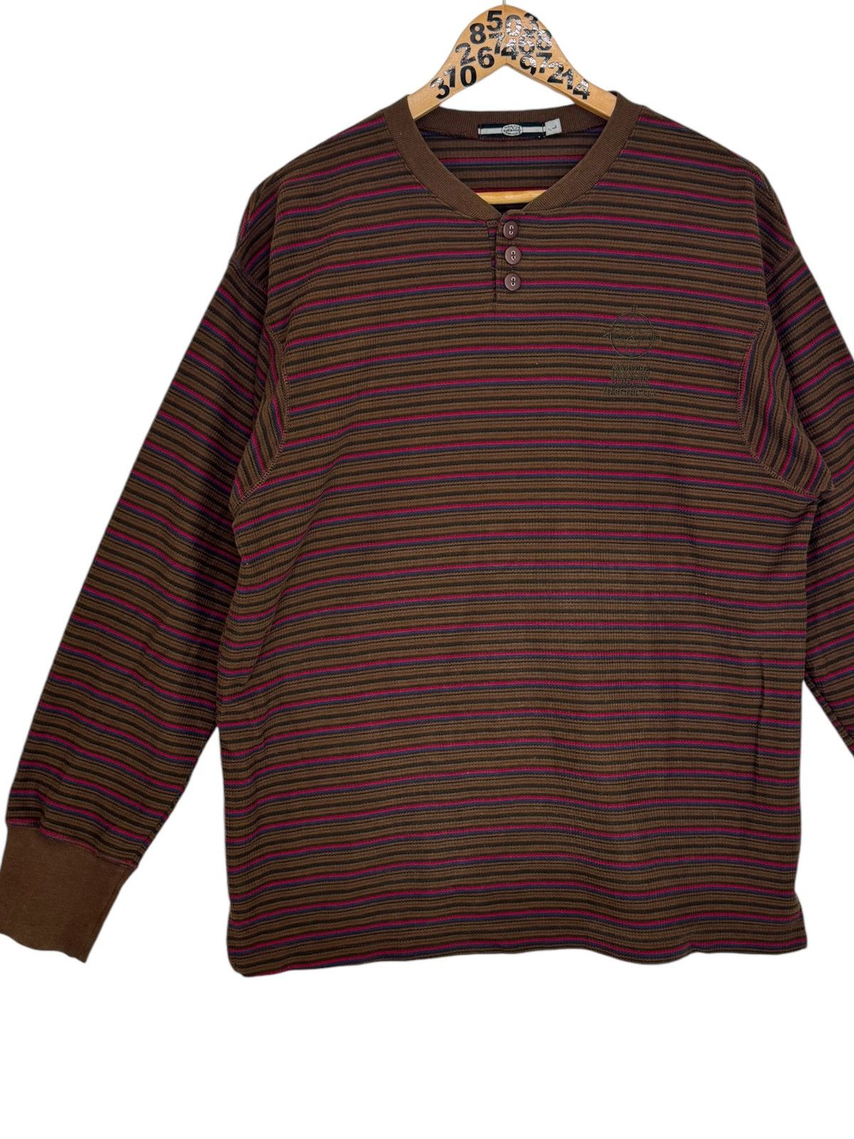 Marithe + Francois Girbaud Vintage Marithe Francois Girbaud Brown stripe t-shirts Size US L / EU 52-54 / 3 - 3 Thumbnail