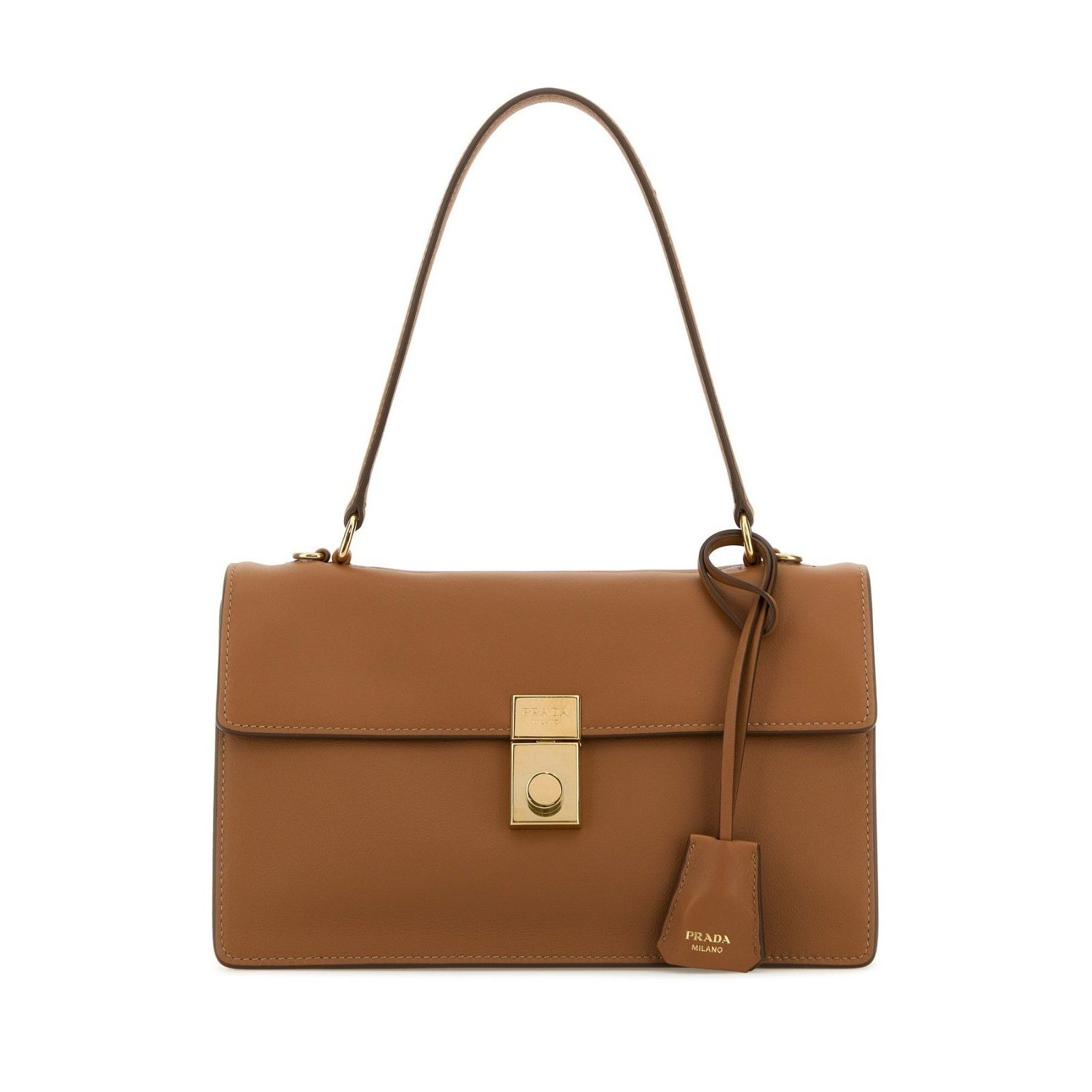 Prada PRADA Caramel Brown Leather Shoulder Bag New & Authentic Size ONE SIZE - 1 Thumbnail
